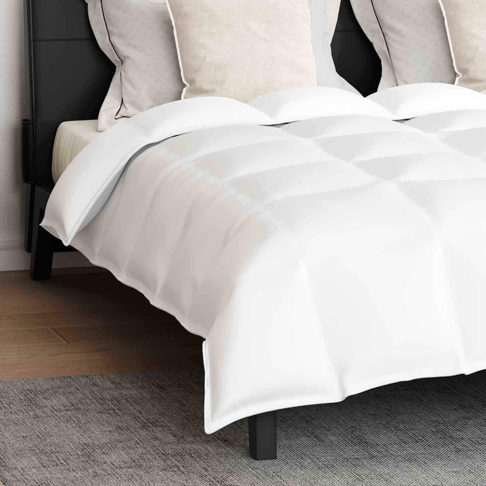 Set di Piumoni con cuscino 3 pz Bianco Piuma d'anatra