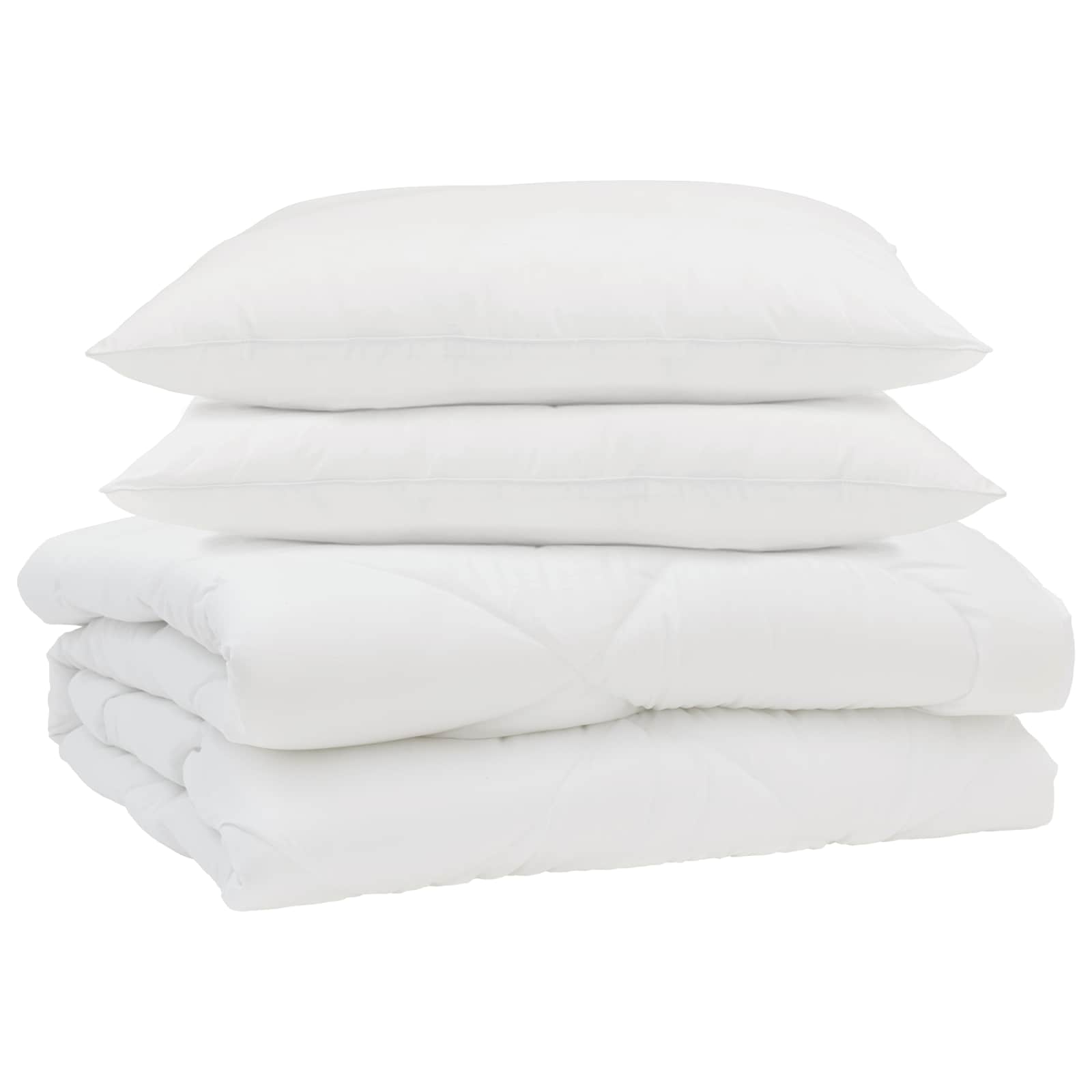 Piumino Letto Estivo con cuscino 3 pz Bianco Microfibra