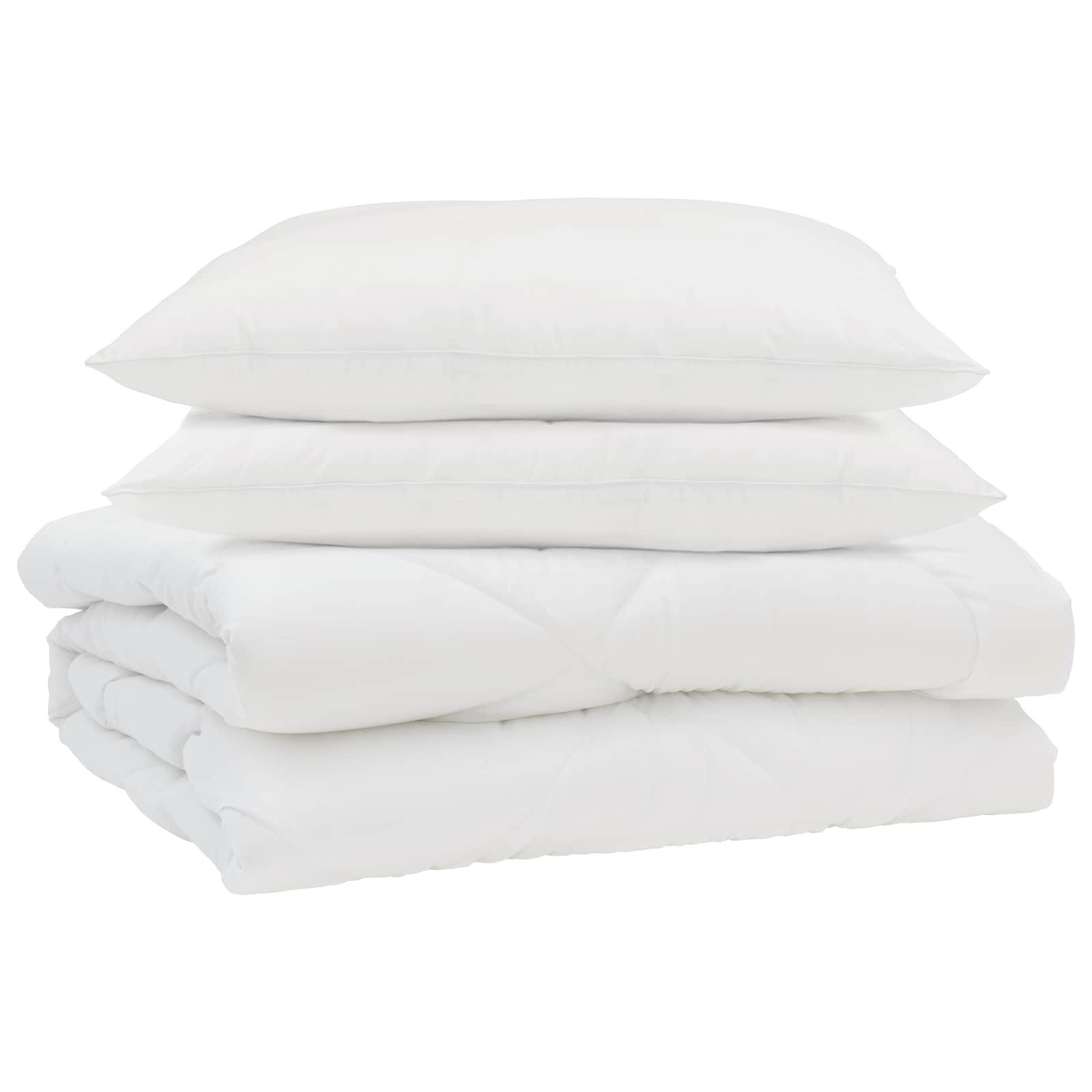 Piumino Letto Estivo con cuscino 3 pz Bianco Microfibra