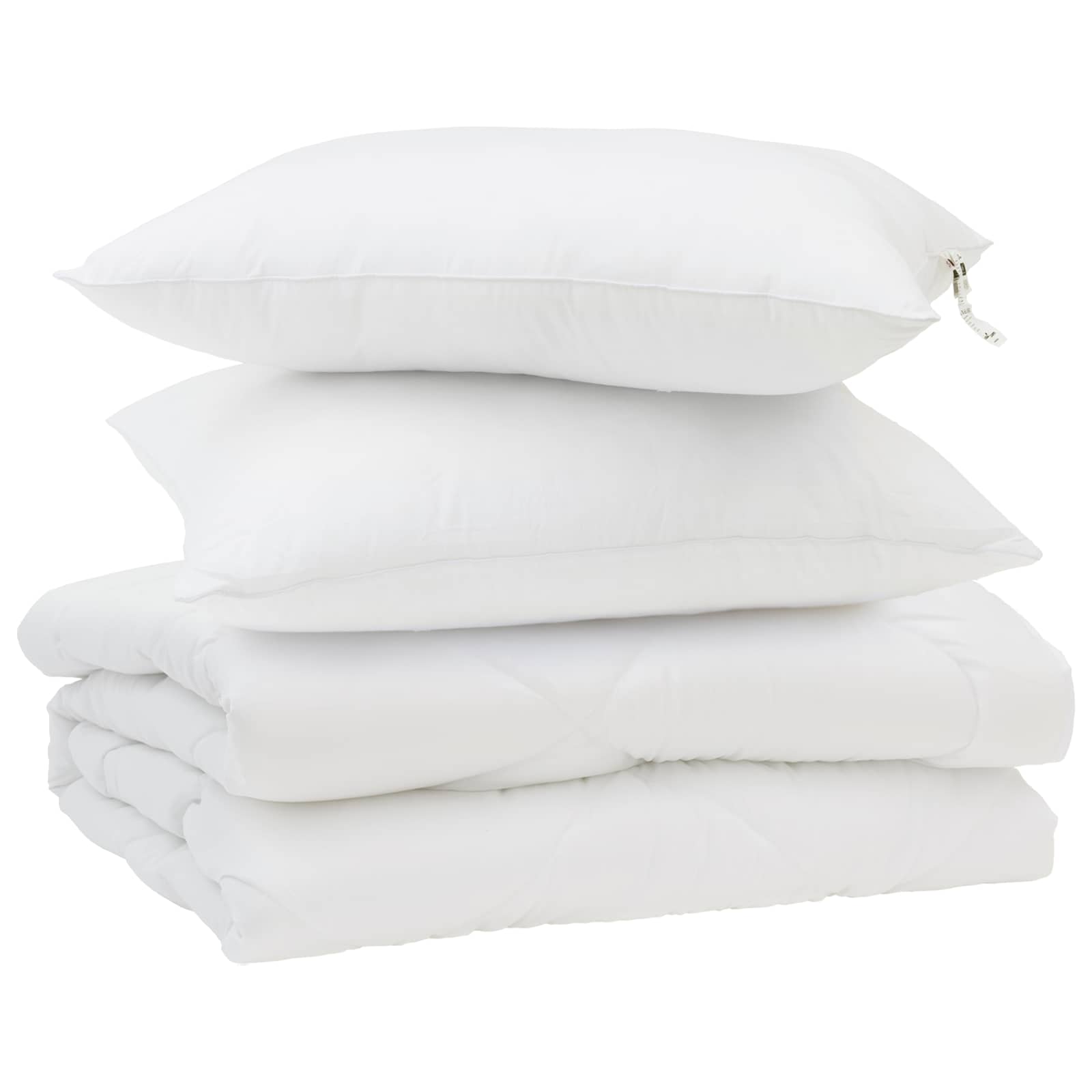 Piumino Letto Estivo con cuscino 3 pz Bianco Microfibra
