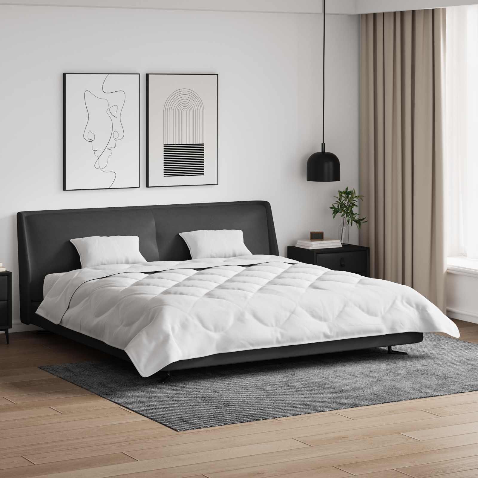 Piumino Letto Estivo con cuscino 3 pz Bianco Microfibra