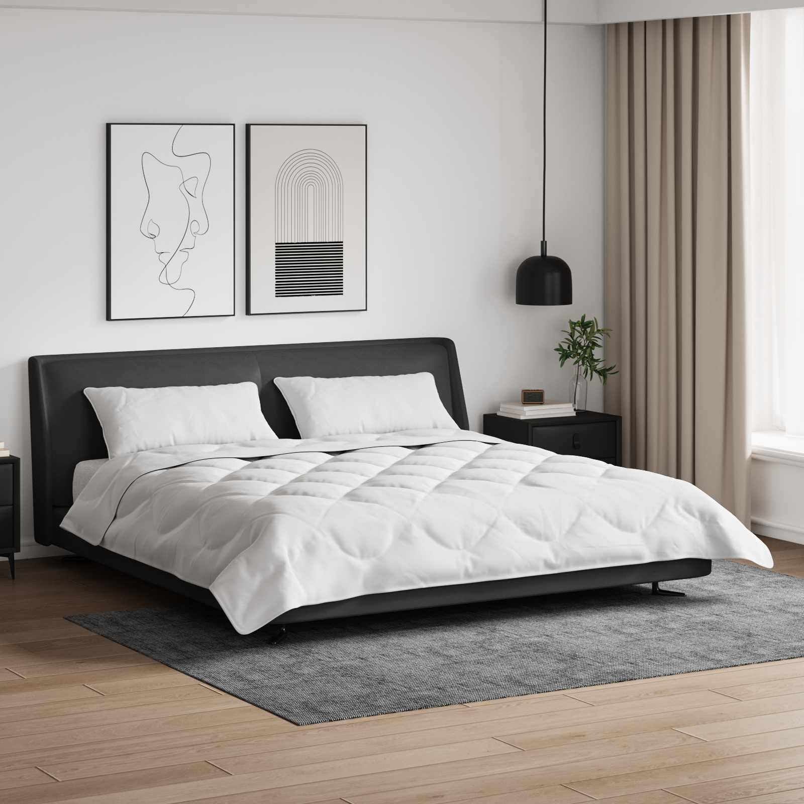Piumino Letto Estivo con cuscino 3 pz Bianco Microfibra