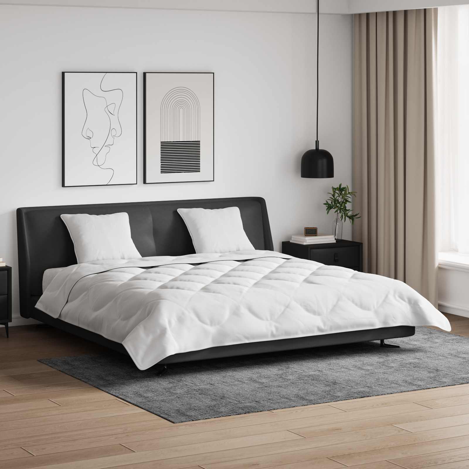 Piumino Letto Estivo con cuscino 3 pz Bianco Microfibra