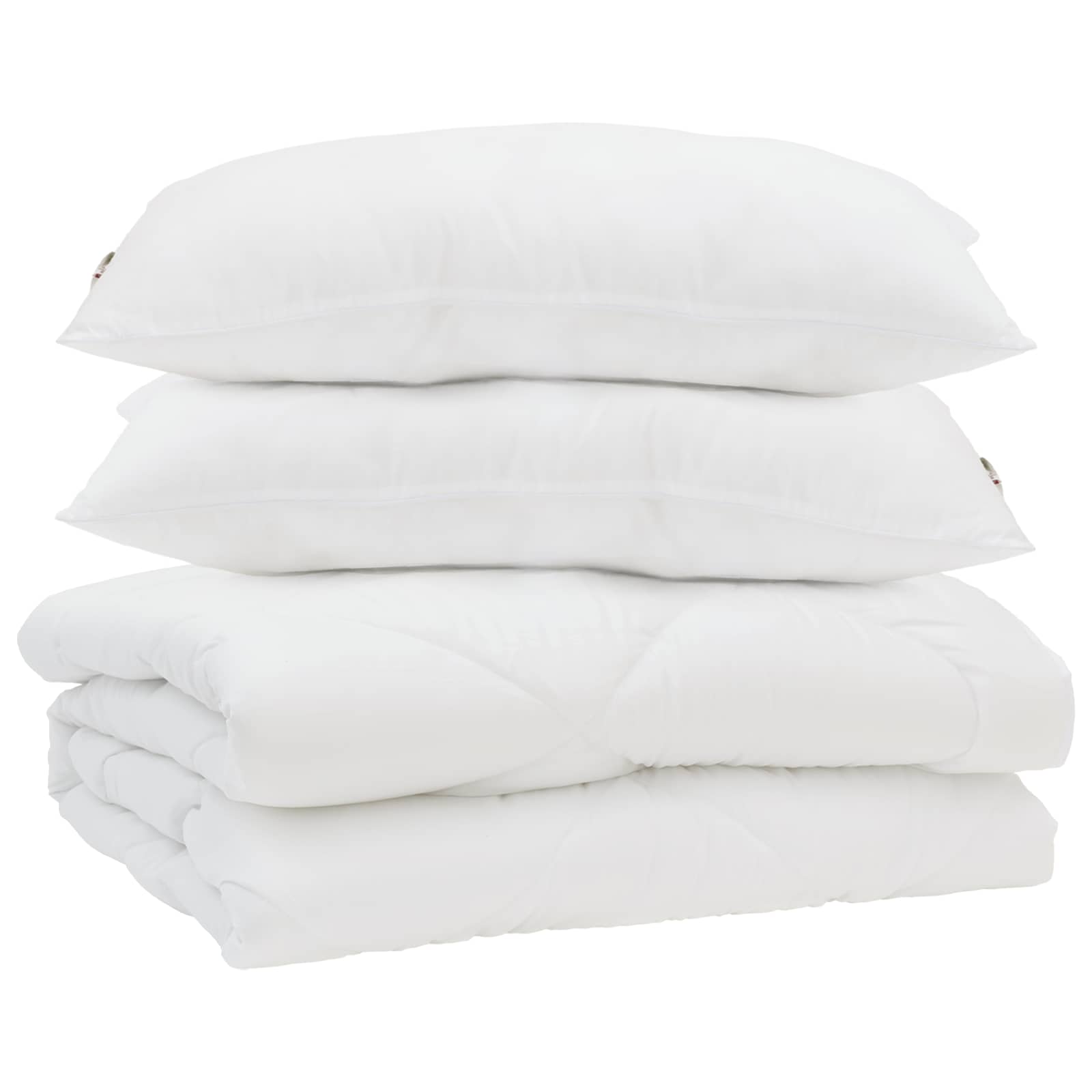 Piumino Letto Estivo con cuscino 3 pz Bianco Microfibra