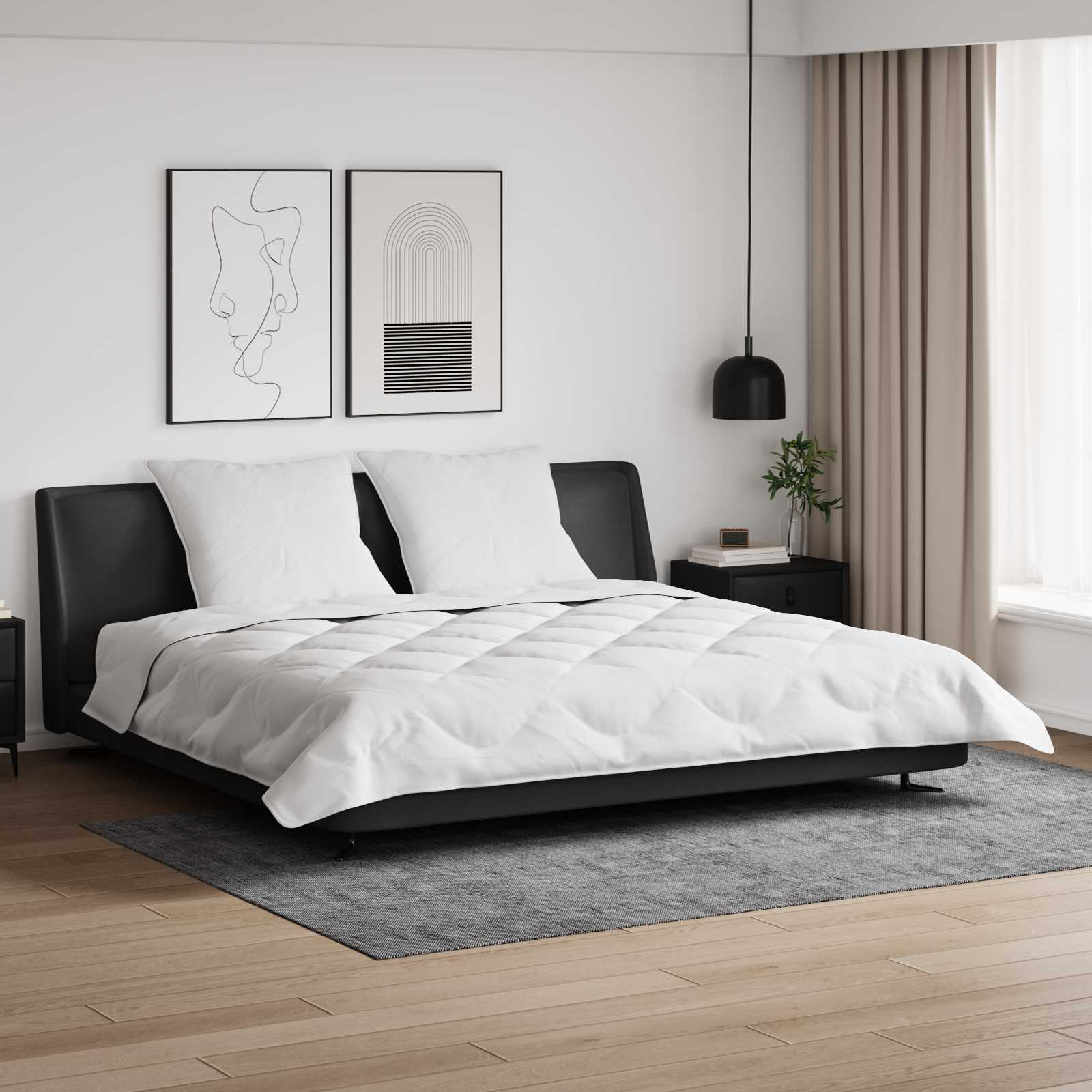 Piumone Invernale con cuscino 3 pz Bianco Microfibra