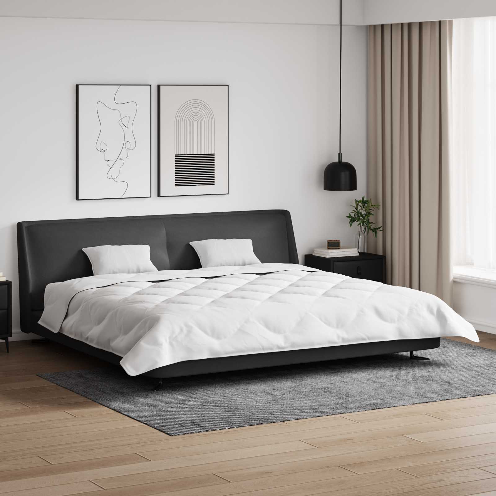 Piumone Invernale con cuscino 3 pz Bianco Microfibra