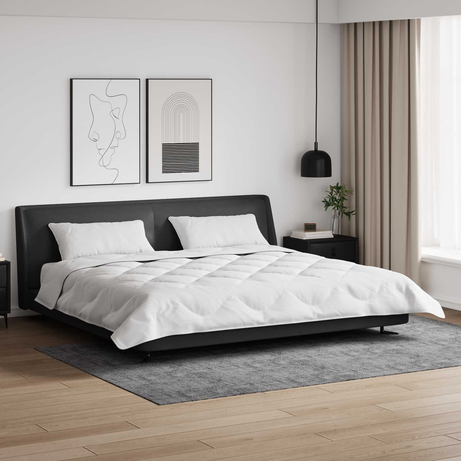 Piumone Invernale con cuscino 3 pz Bianco Microfibra