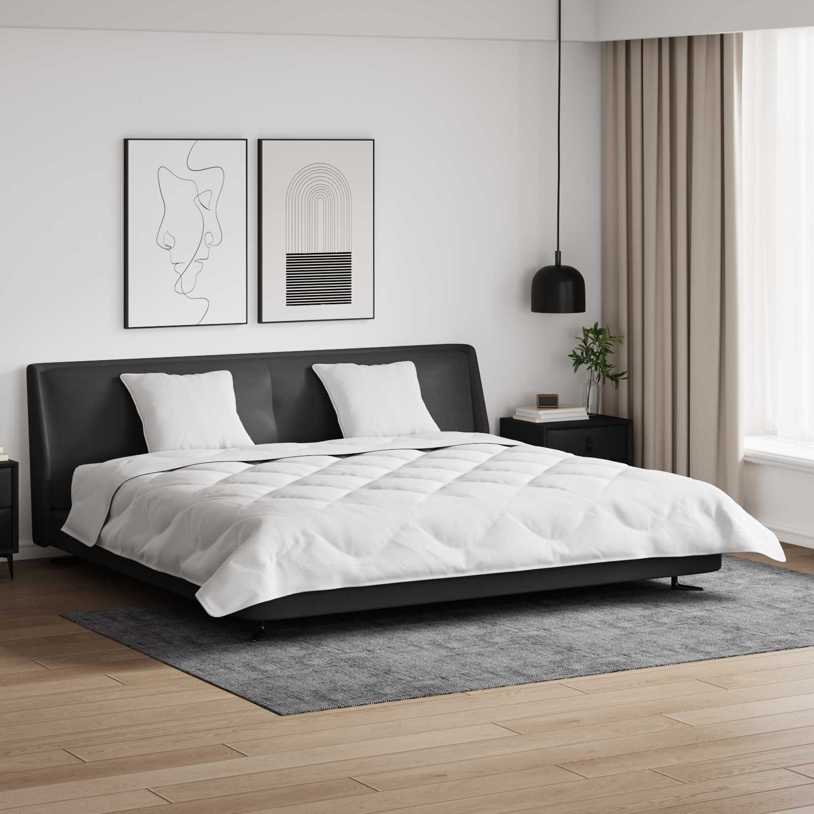 Piumone Invernale con cuscino 3 pz Bianco Microfibra
