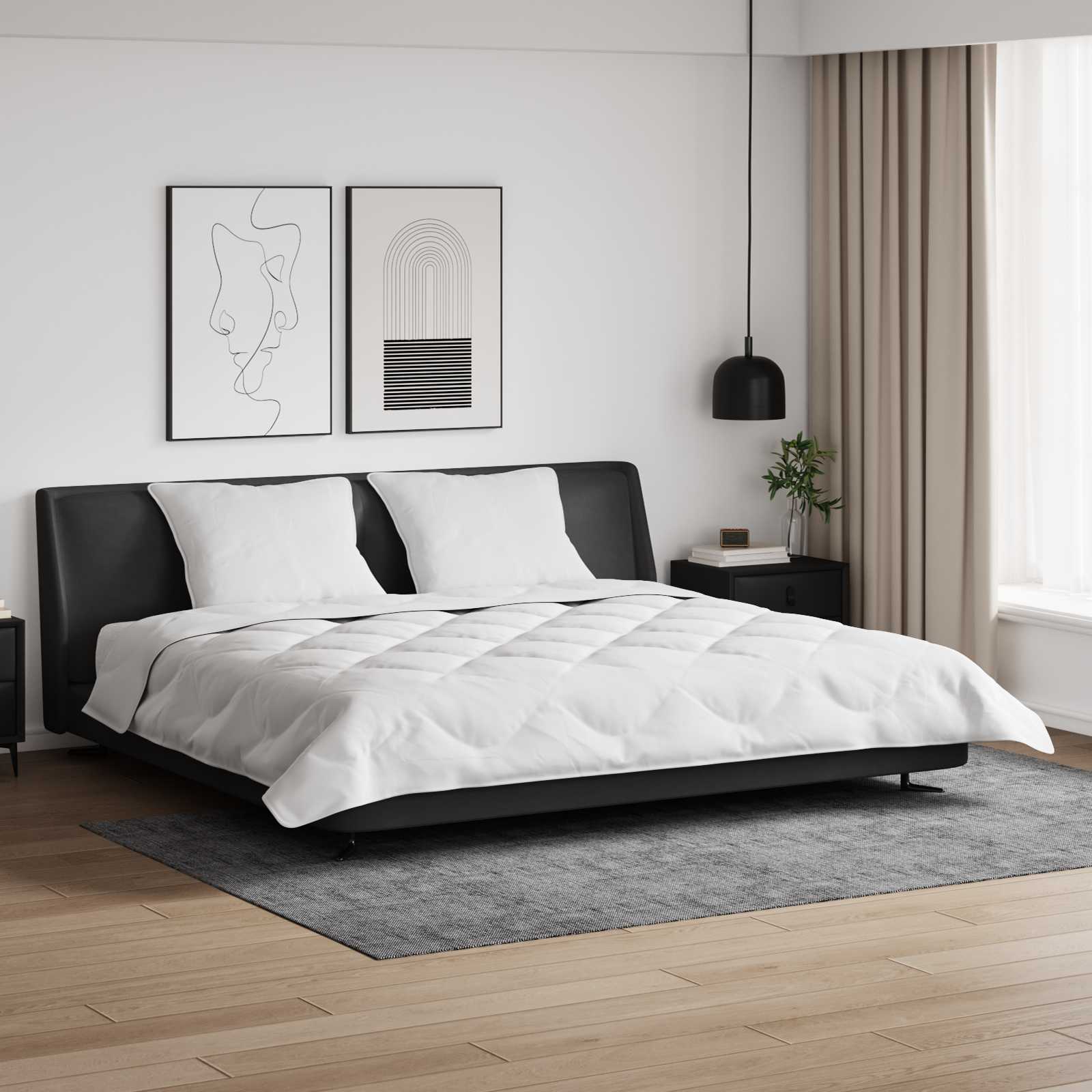 Piumone Invernale con cuscino 3 pz Bianco Microfibra