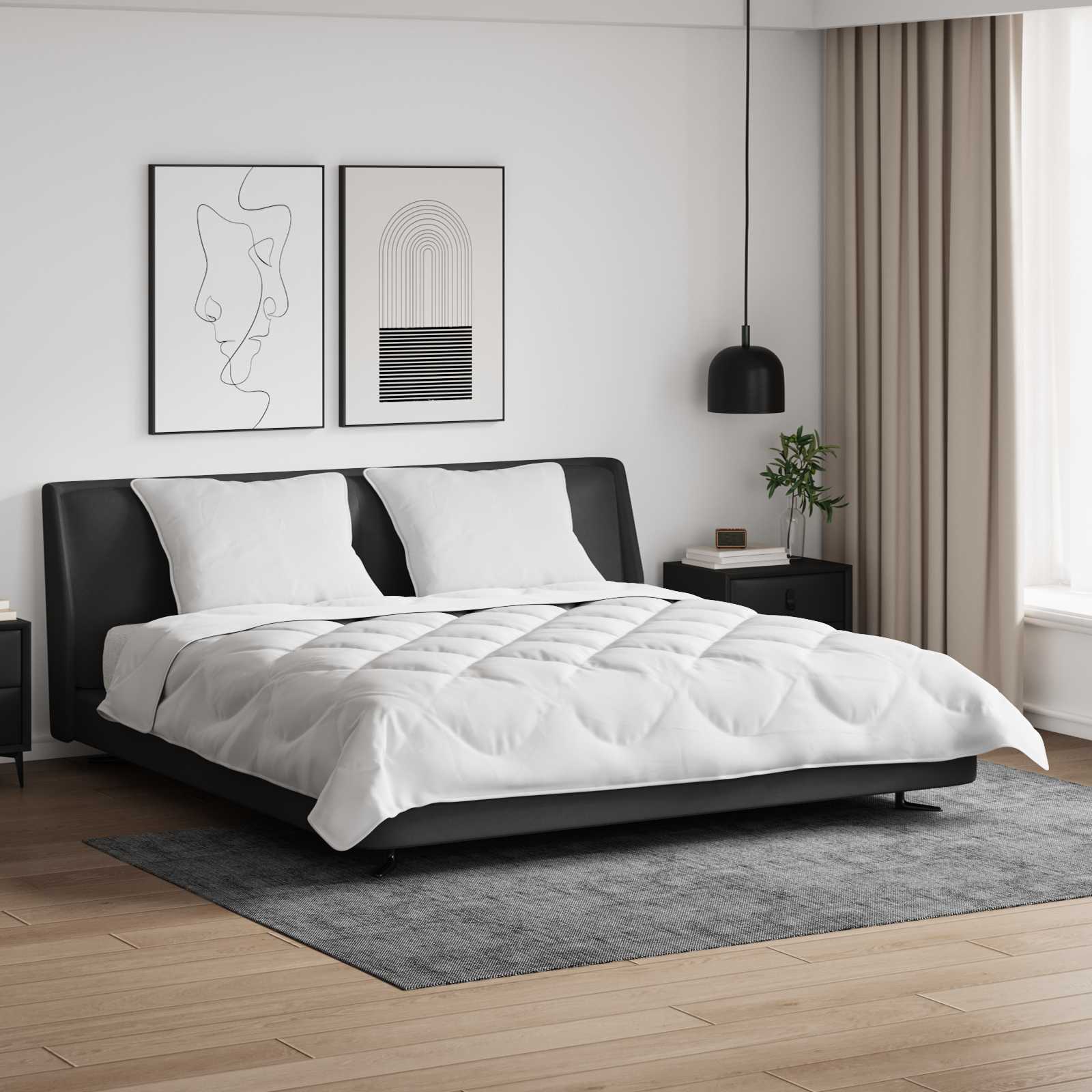 Set di Piumoni con cuscino 3 pz Bianco Microfibra