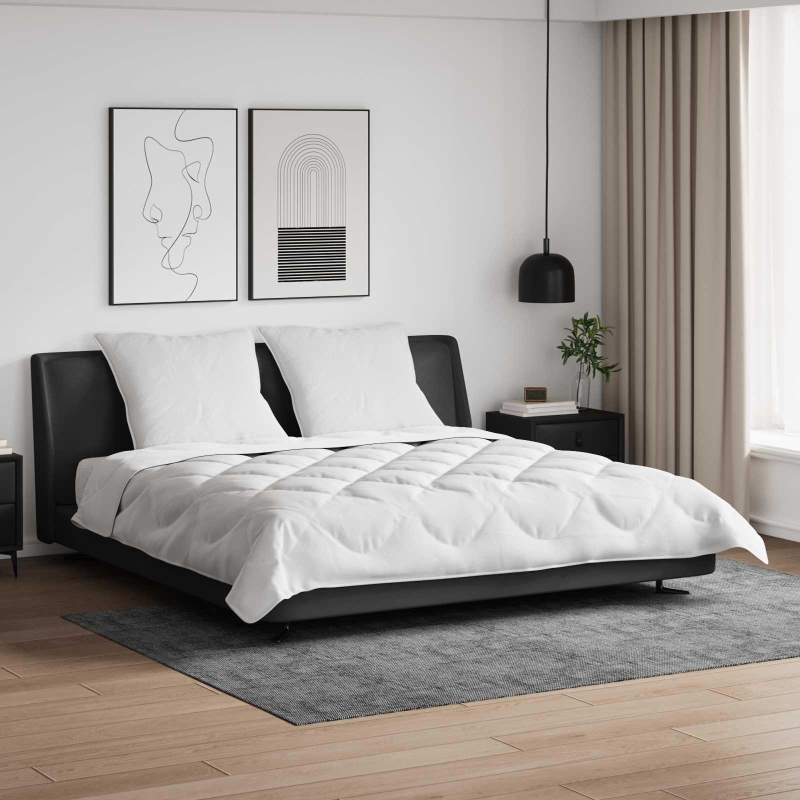 Set di Piumoni con cuscino 3 pz Bianco Microfibra