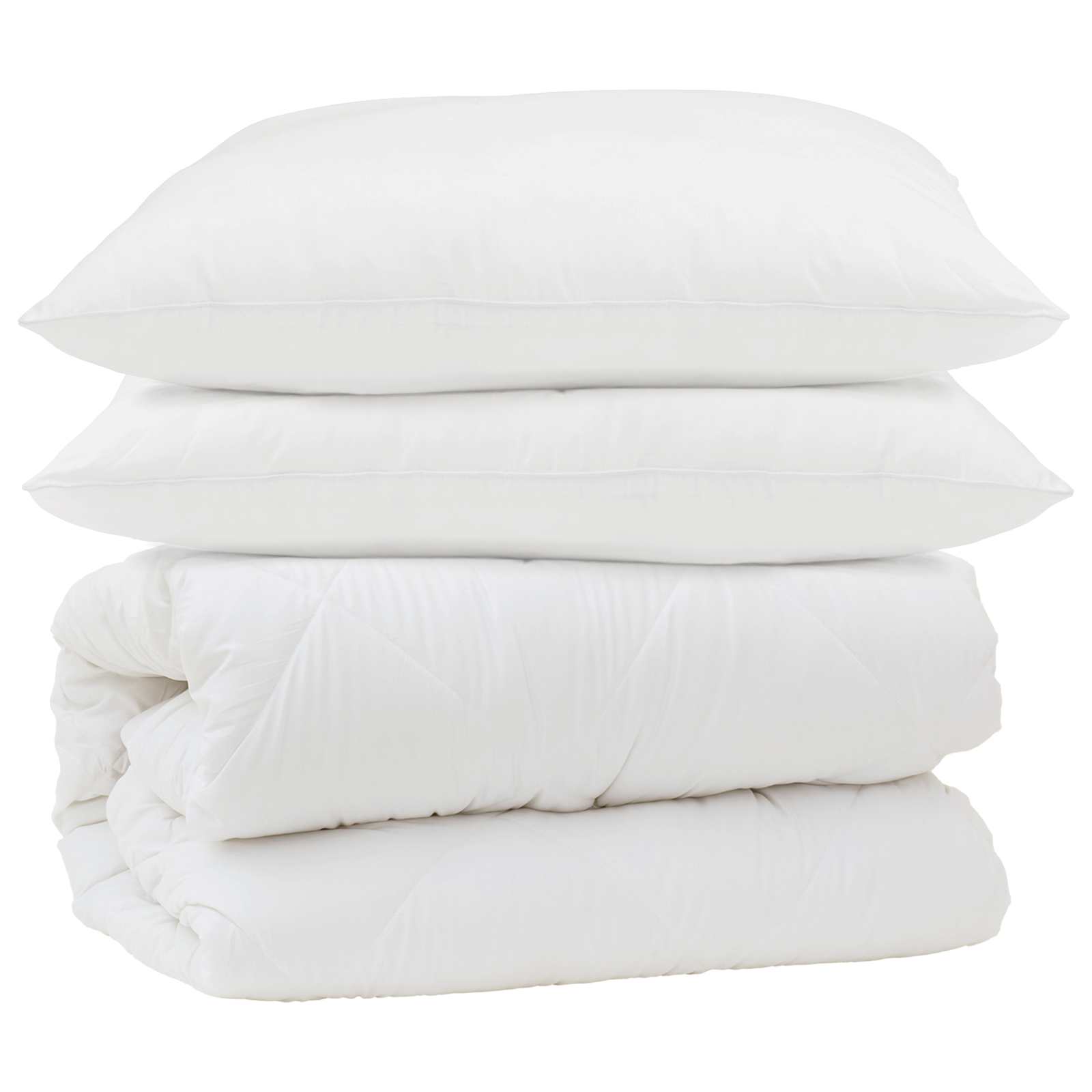 Set di Piumoni con cuscino 3 pz Bianco Microfibra