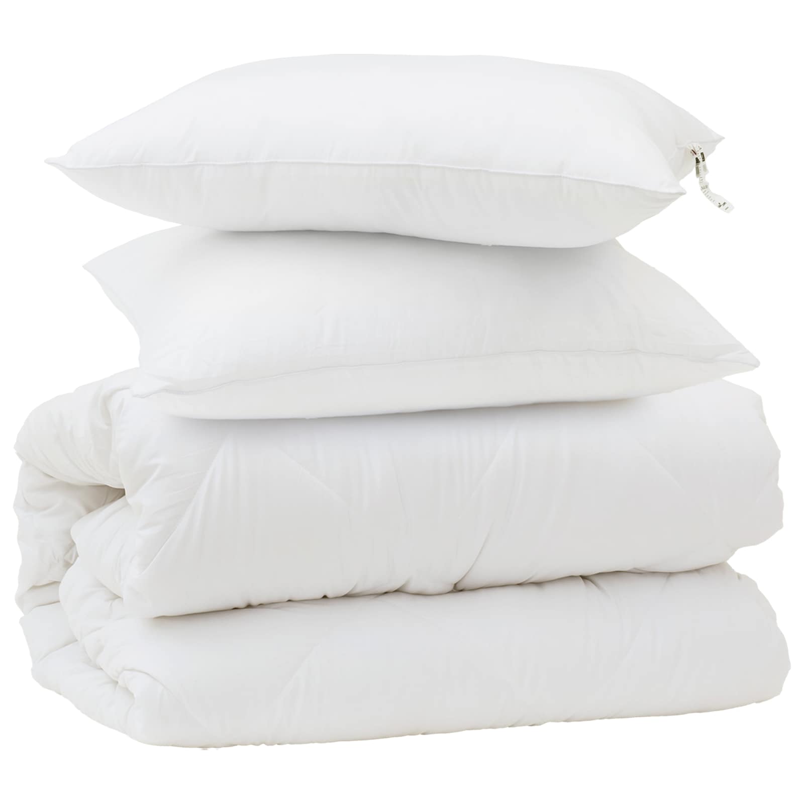Set di Piumoni con cuscino 3 pz Bianco Microfibra