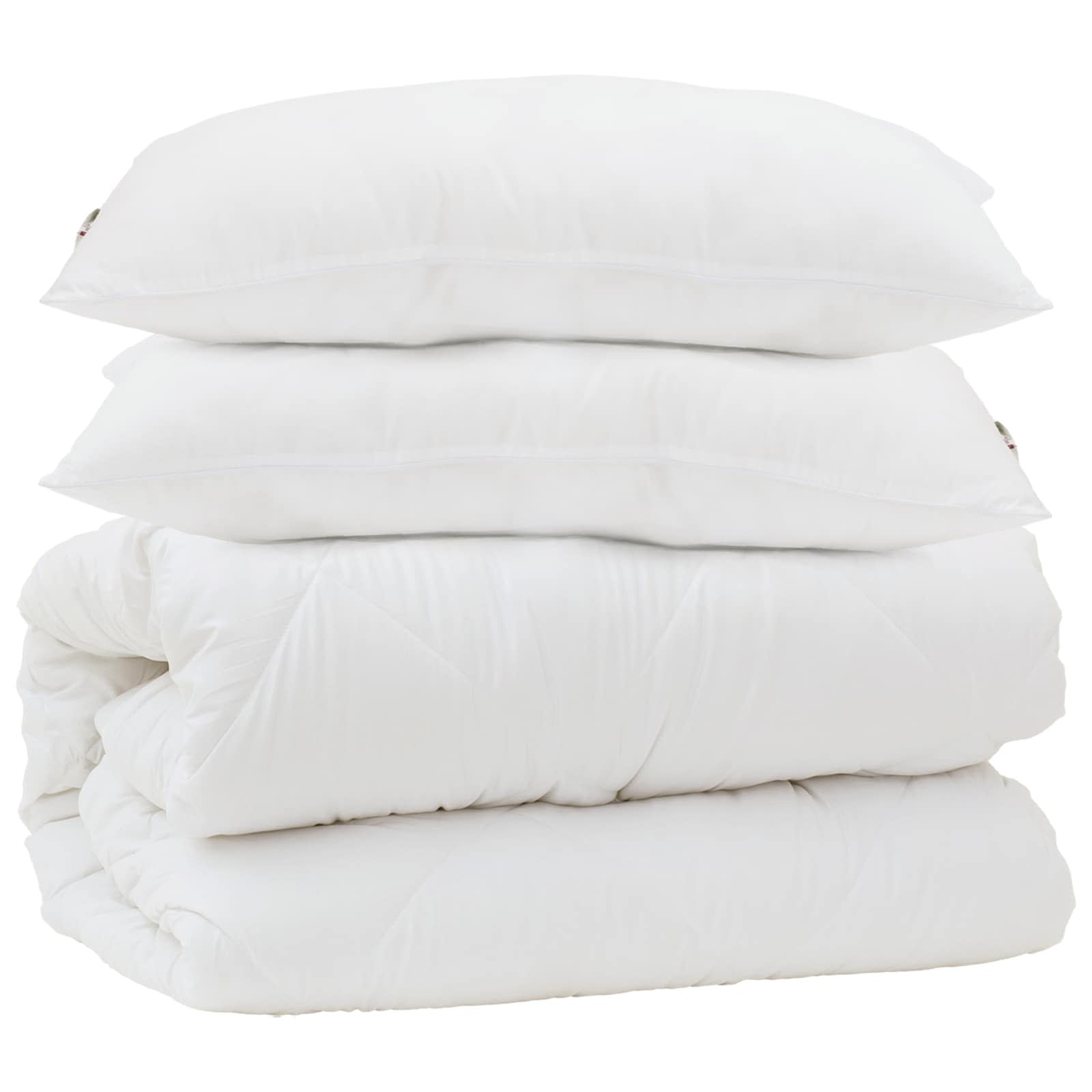 Set di Piumoni con cuscino 3 pz Bianco Microfibra