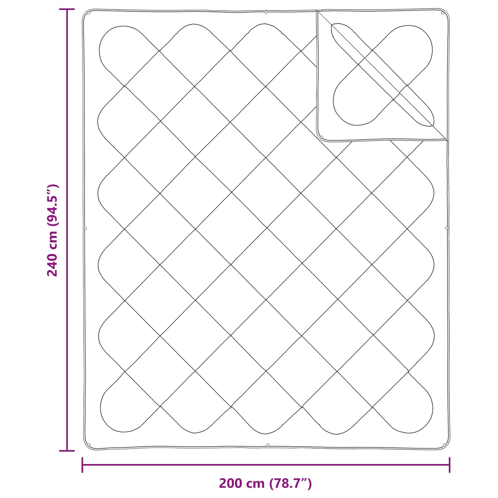 Piumone con Cuscini con cuscino 3 pz Bianco Microfibra