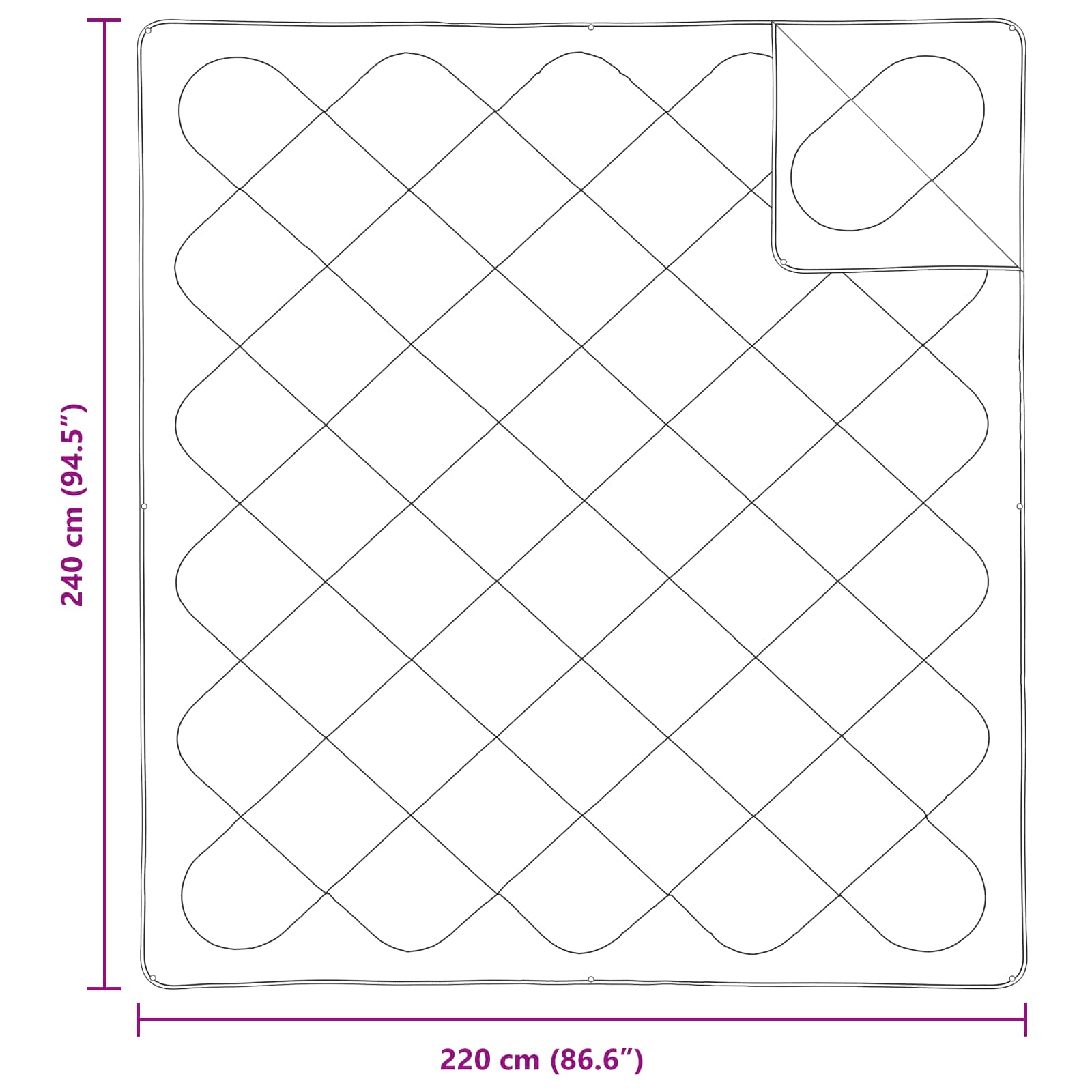 Piumone con cuscino 3 pz Bianco Microfibra