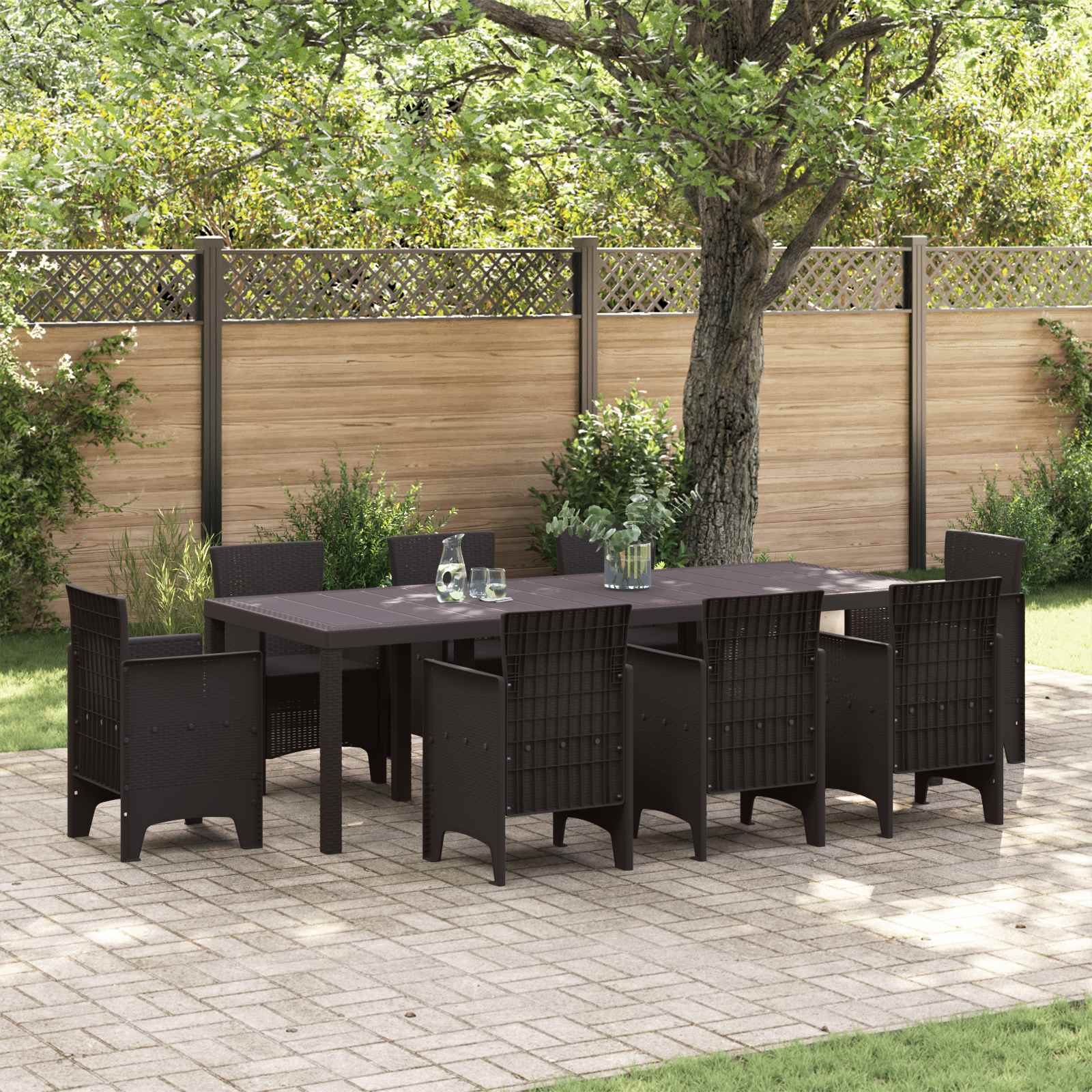 Tavolo da Giardino Marrone 250 x 100 x 73 cm polyrattan
