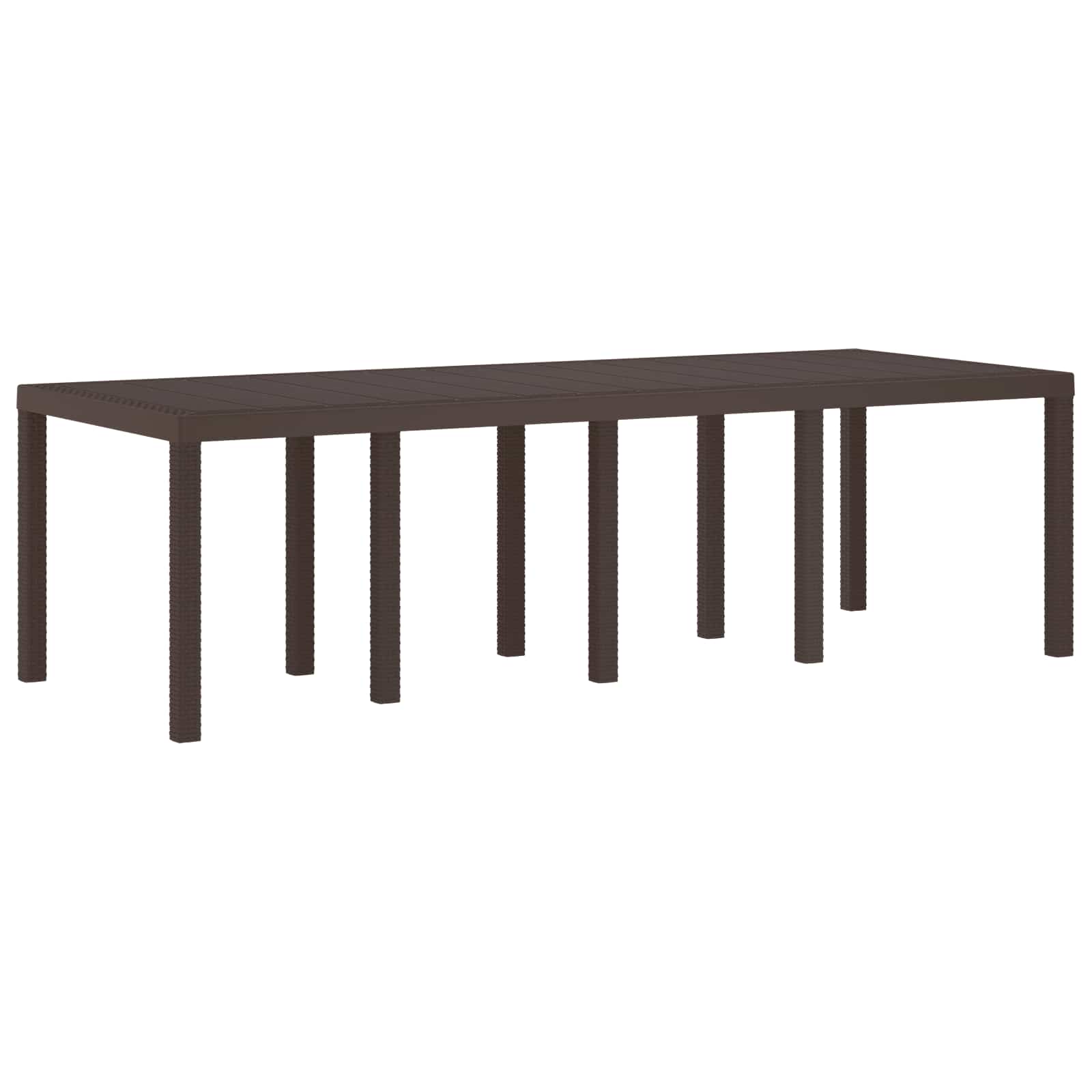 Tavolo da Giardino Marrone 250 x 100 x 73 cm polyrattan