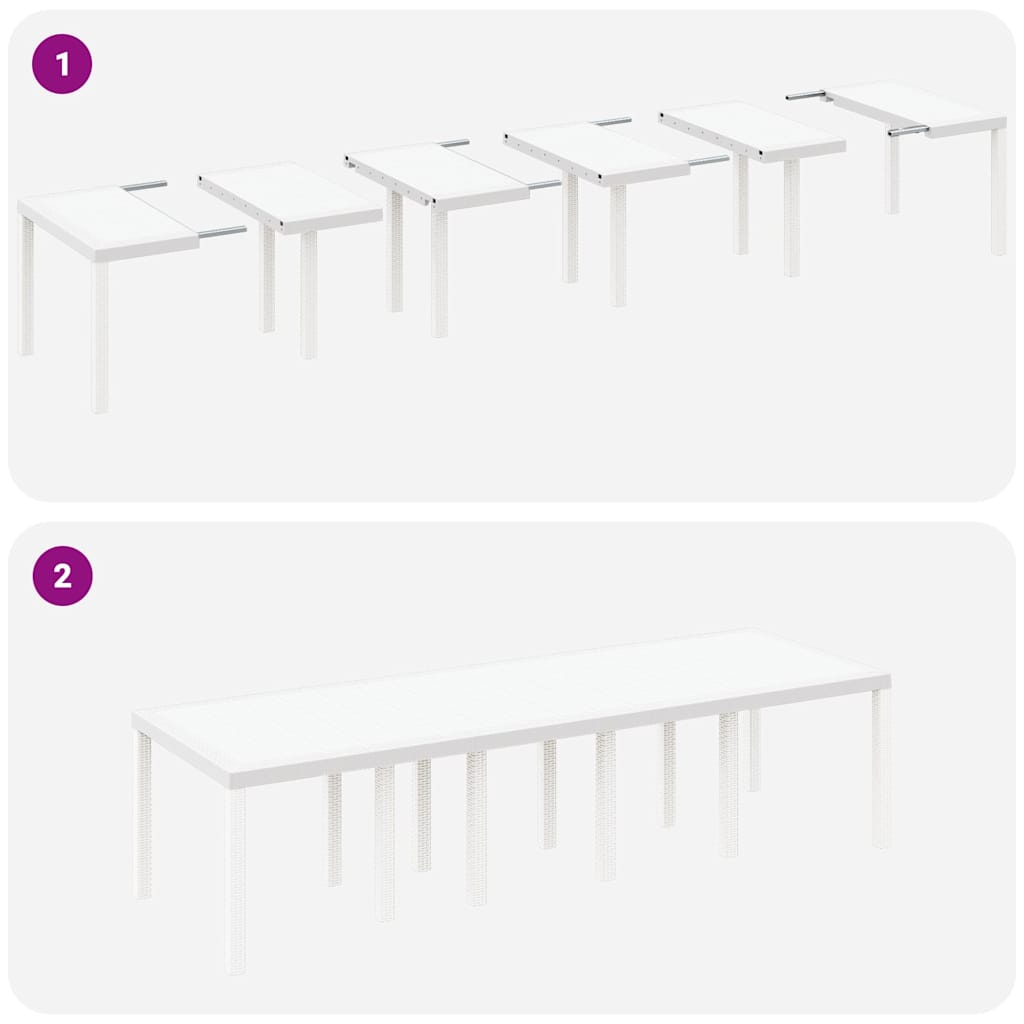 Tavolo da Giardino Bianco 300 x 100 x 73 cm polyrattan