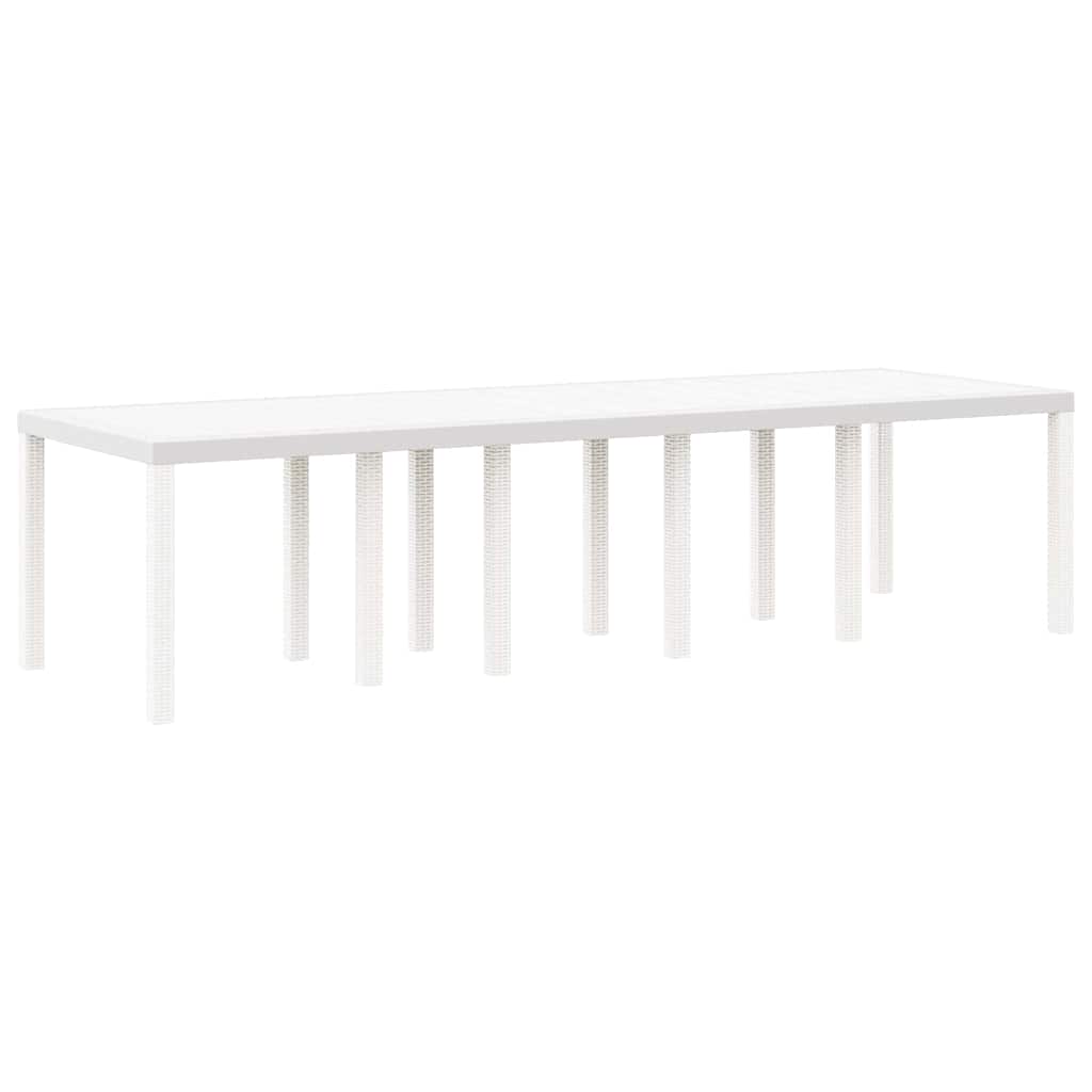 Tavolo da Giardino Bianco 300 x 100 x 73 cm polyrattan