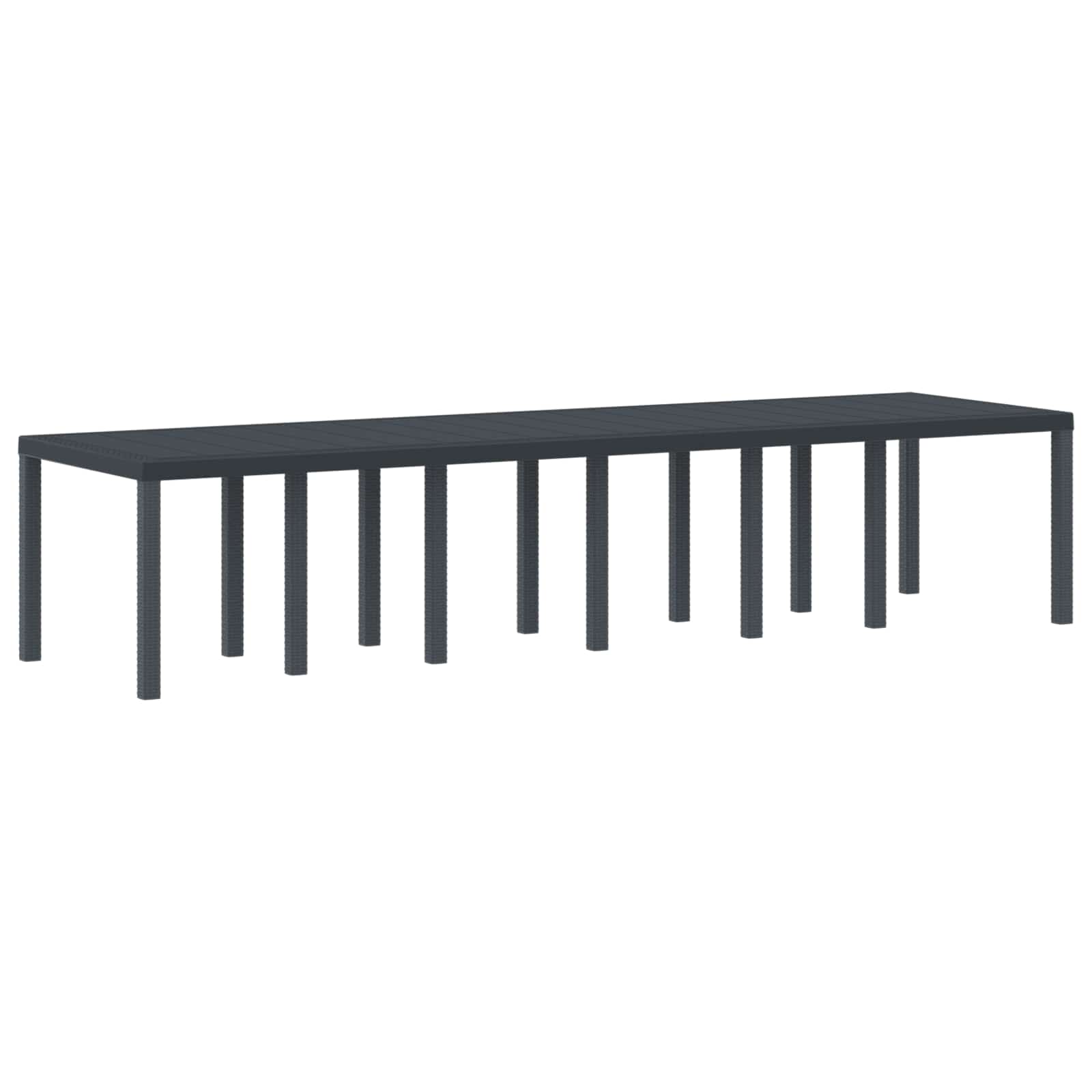 Tavolo da Giardino Antracite 350 x 100 x 74 cm polyrattan