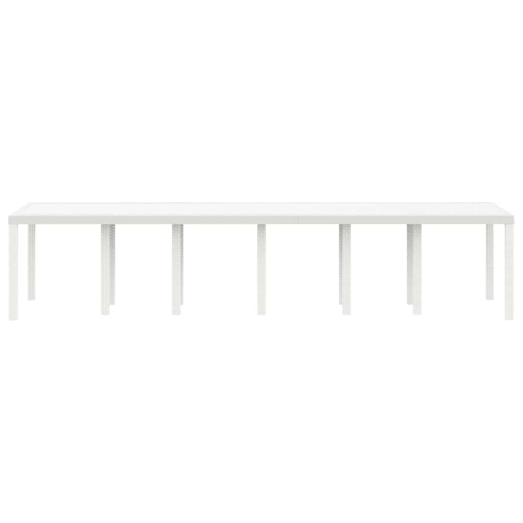 Tavolo da Giardino Bianco 350 x 100 x 74 cm polyrattan