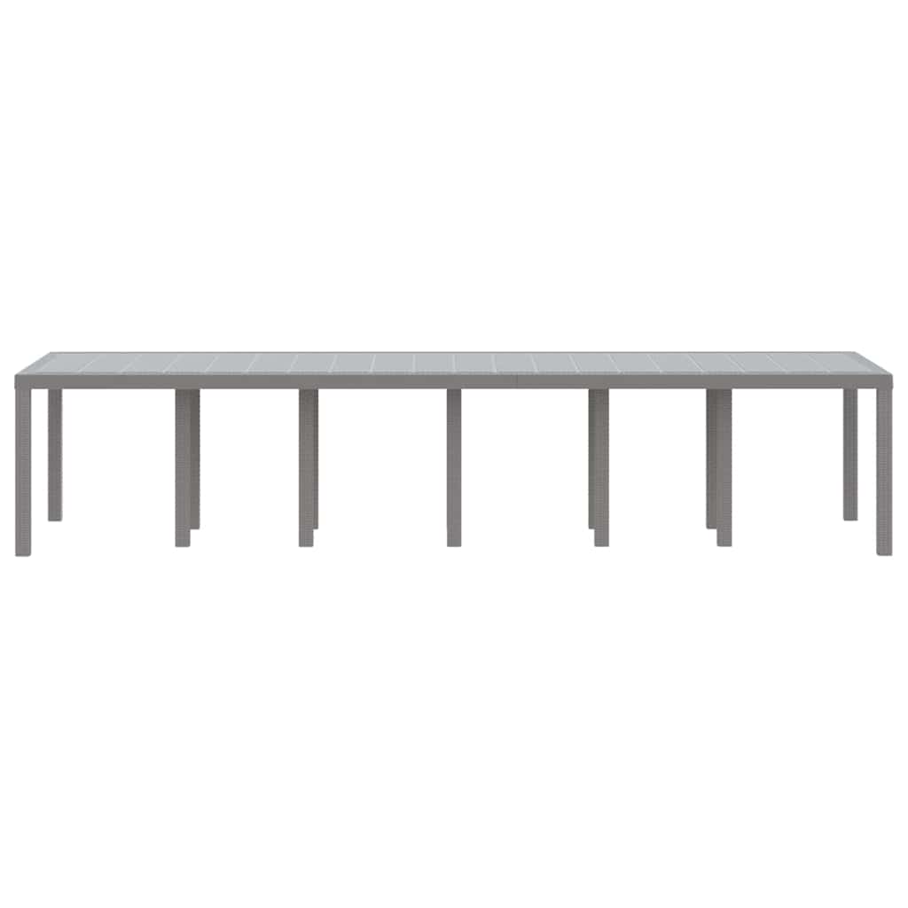 Tavolo da Giardino Grigio chiaro 350 x 100 x 74 cm polyrattan