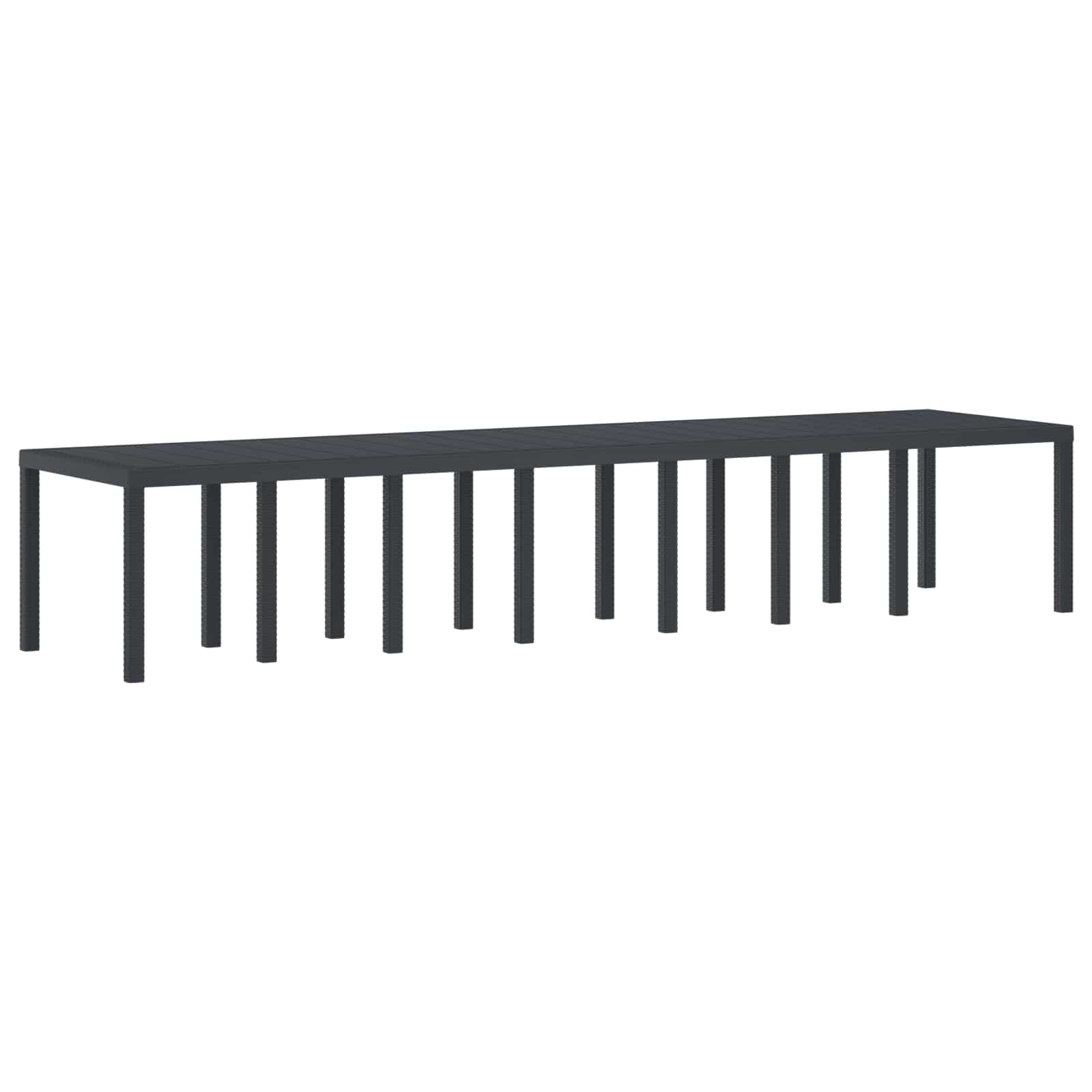 Tavolo da Giardino Antracite 400 x 100 x 73 cm polyrattan