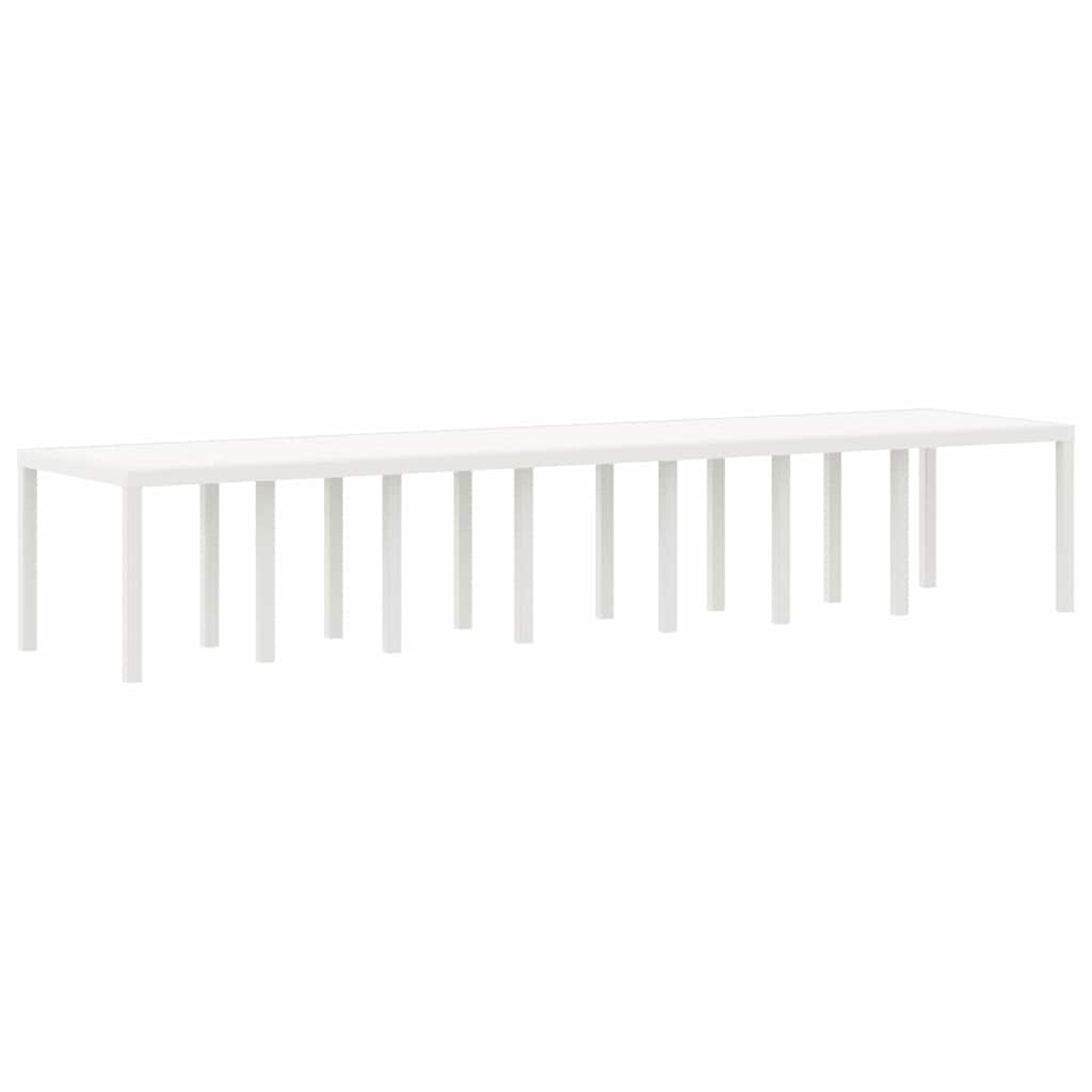 Tavolo da Giardino Bianco 400 x 100 x 73 cm polyrattan