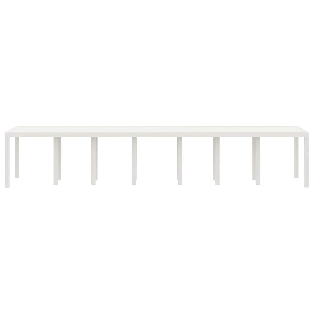 Tavolo da Giardino Bianco 400 x 100 x 73 cm polyrattan