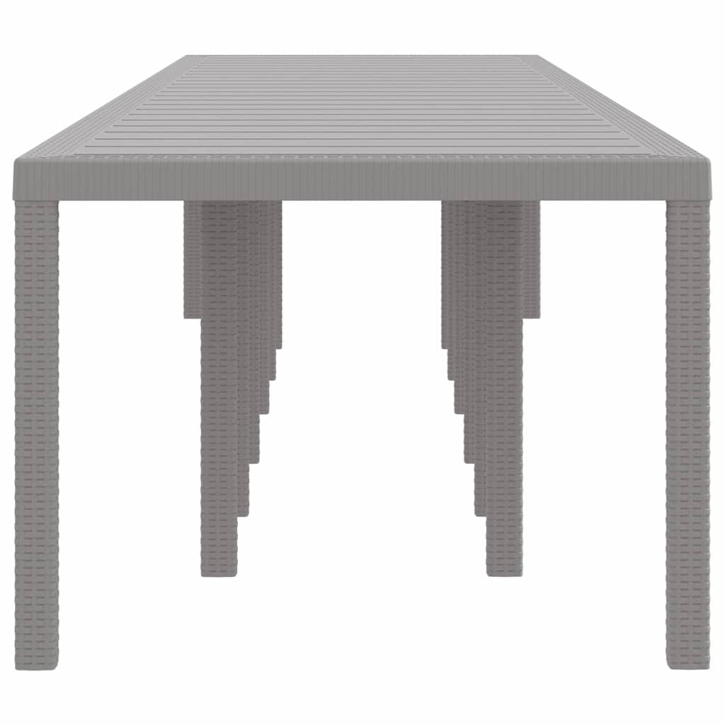 Tavolo da Giardino Grigio chiaro 400 x 100 x 73 cm polyrattan