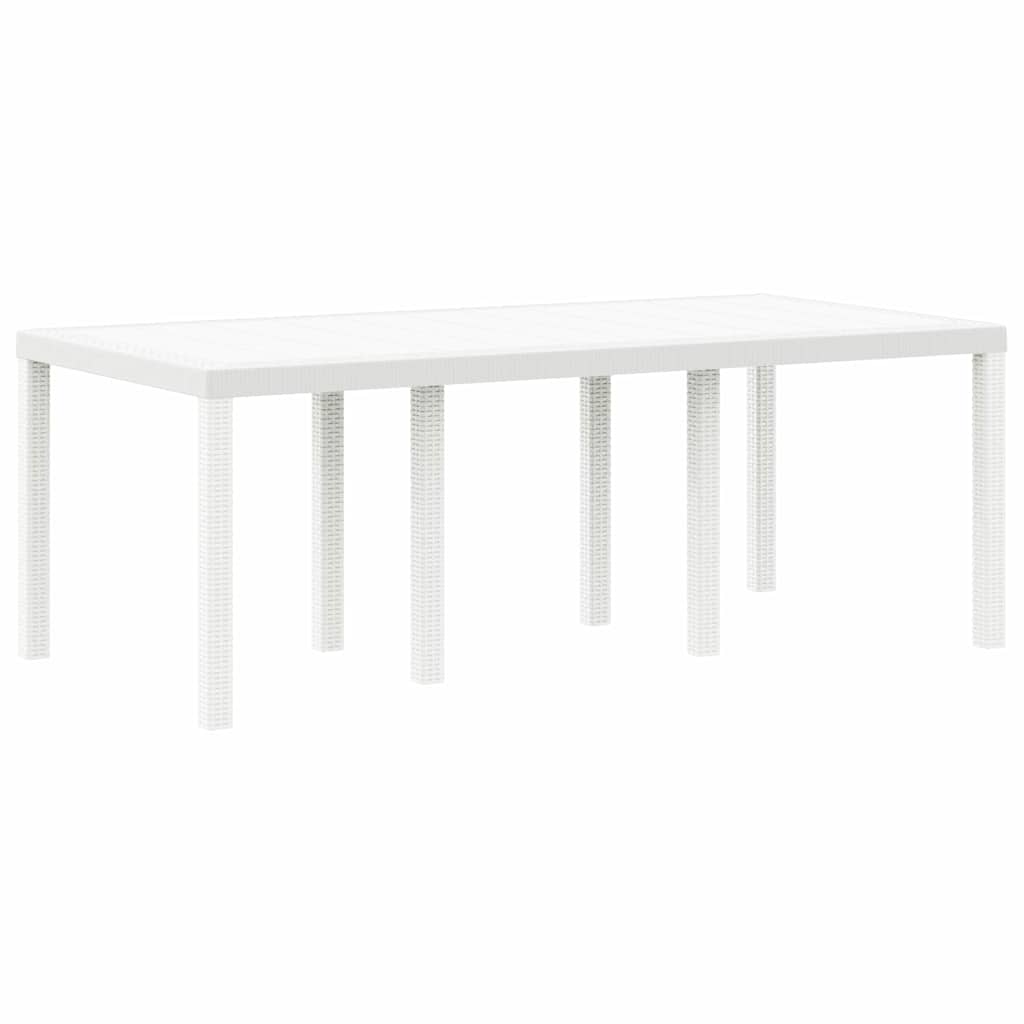 Set da Pranzo per Giardino 7 pz Bianco Polipropilene