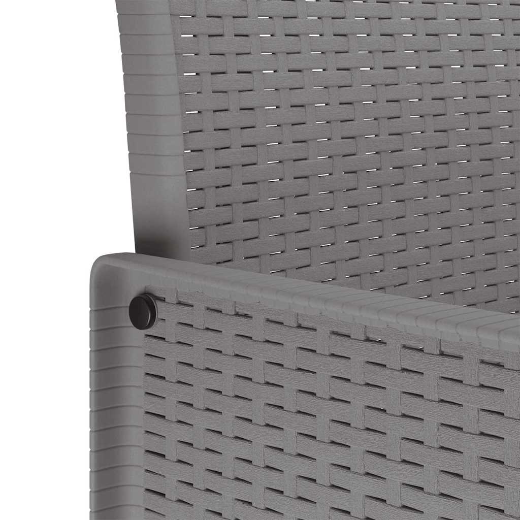 Set da Pranzo per Giardino 7 pz Grigio Chiaro Polipropilene