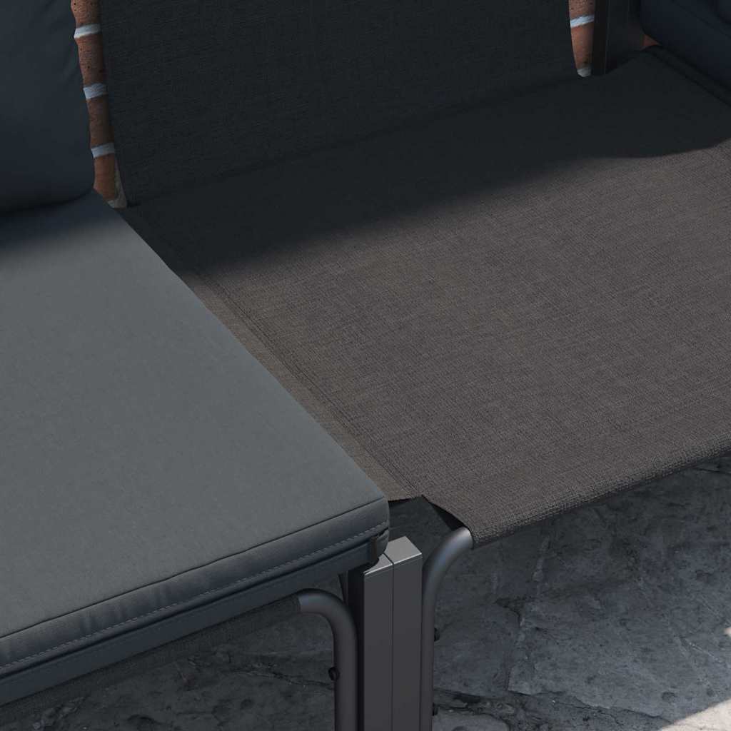 Set Divano da Giardino 5 pz Nero Acciaio