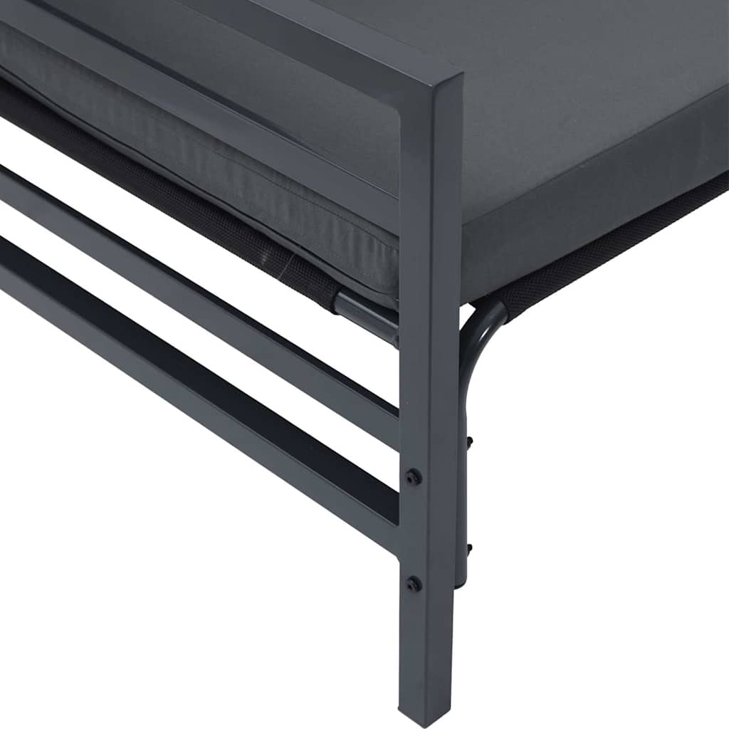 Set Divano da Giardino 5 pz Nero Acciaio
