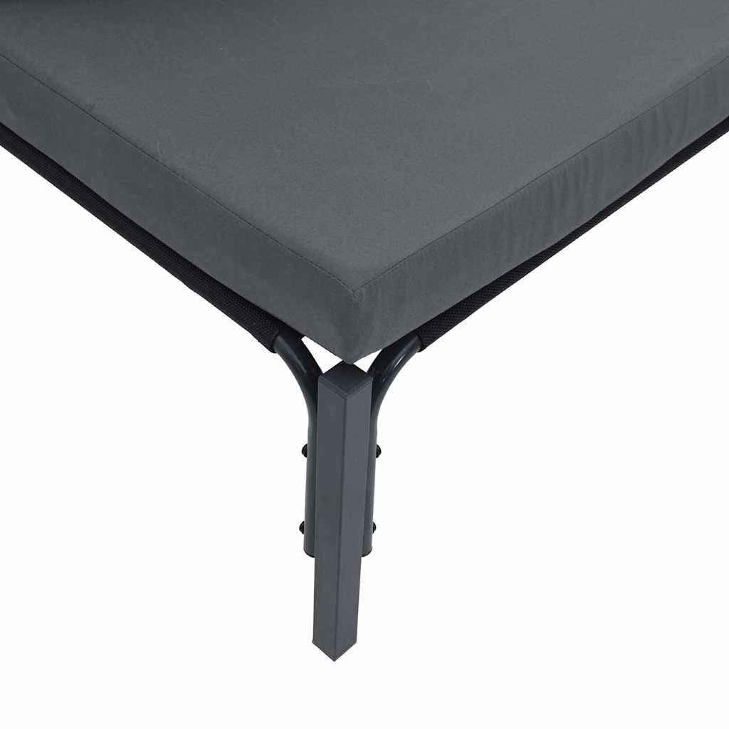 Set Divano da Giardino 5 pz Nero Acciaio