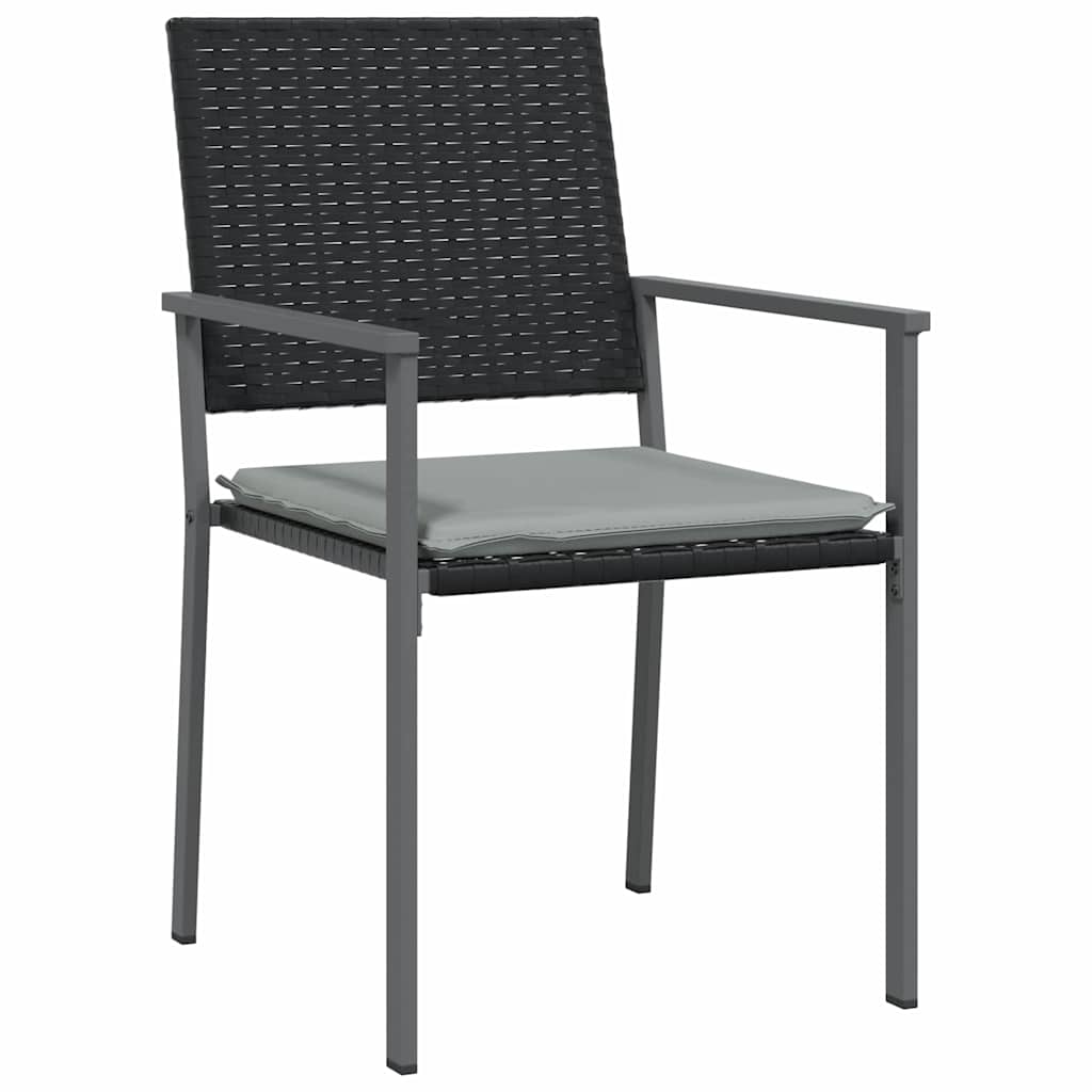 Set da Pranzo per Giardino 7 pz Nero e Grigio Chiaro