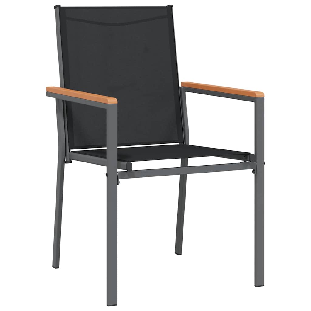 Set da Pranzo per Giardino 5 pz Nero