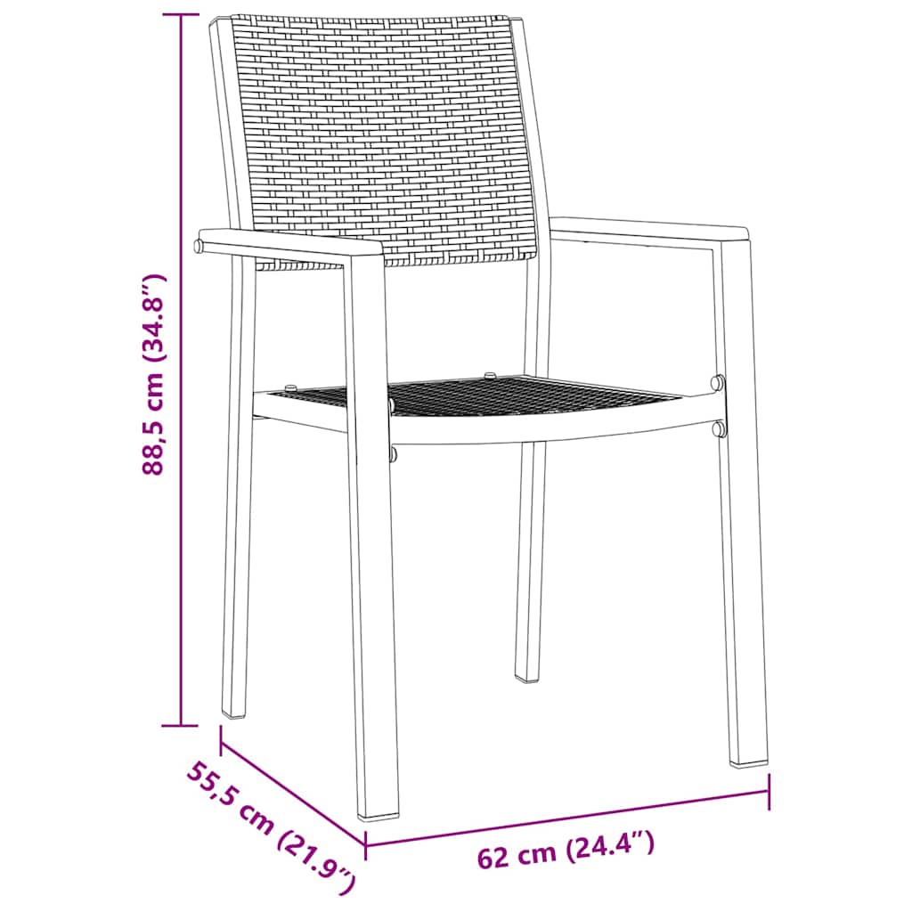 Set da Pranzo per Giardino 9 pz Nero