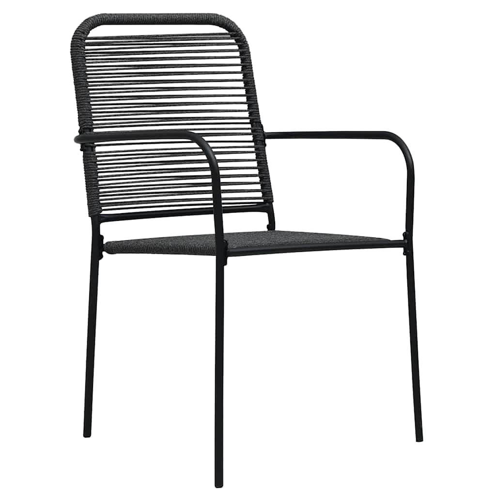 Set da Pranzo per Giardino 7 pz Nero