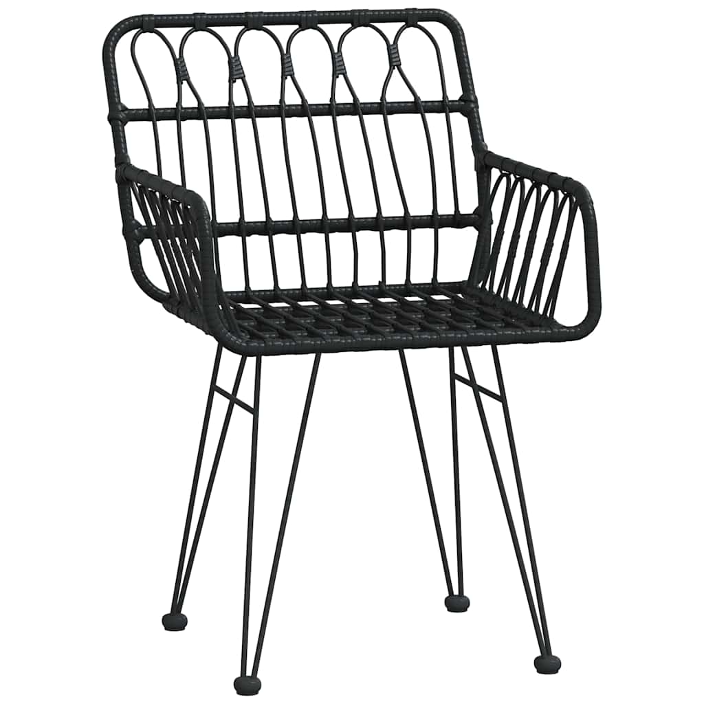 Set da Pranzo per Giardino 7 pz Nero