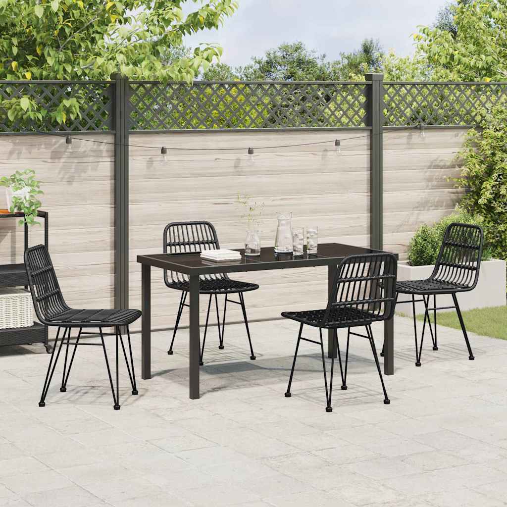 Set da Pranzo per Giardino 5 pz Nero