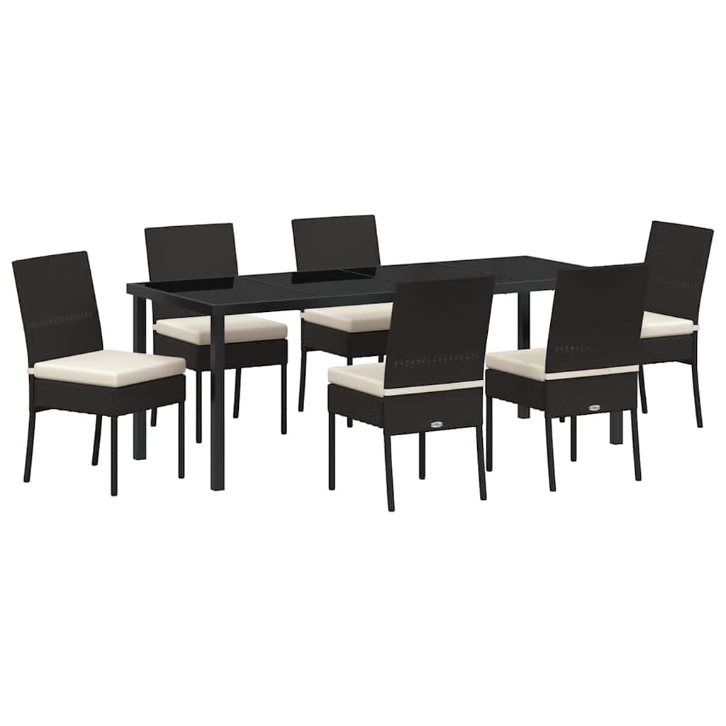 Set da Pranzo per Giardino 7 pz Nero