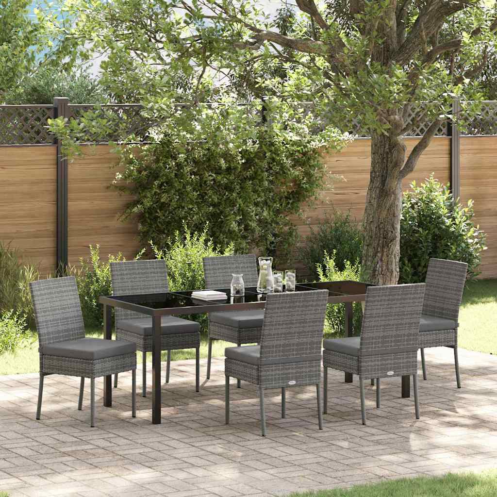 Set da Pranzo per Giardino 7 pz Grigio
