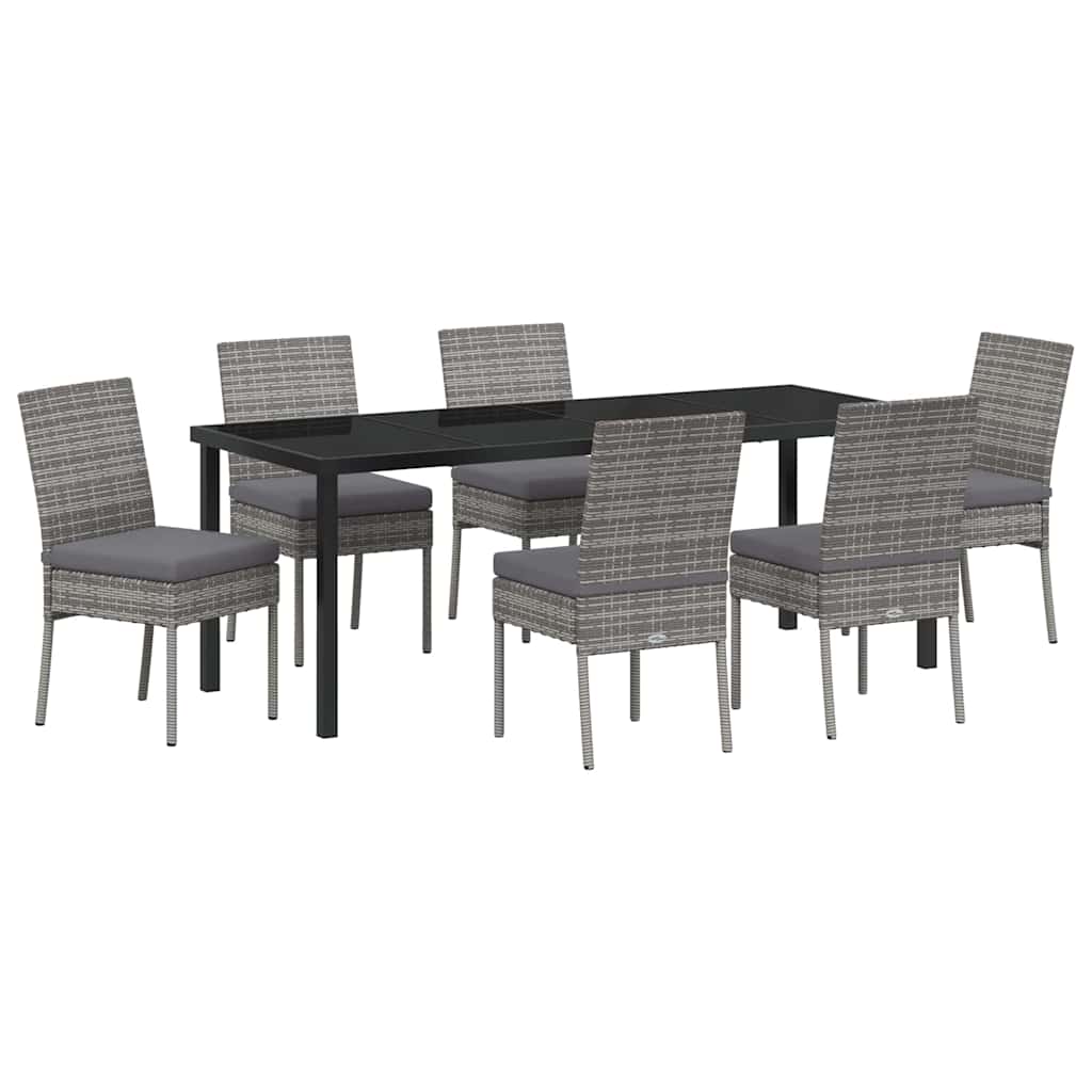 Set da Pranzo per Giardino 7 pz Grigio