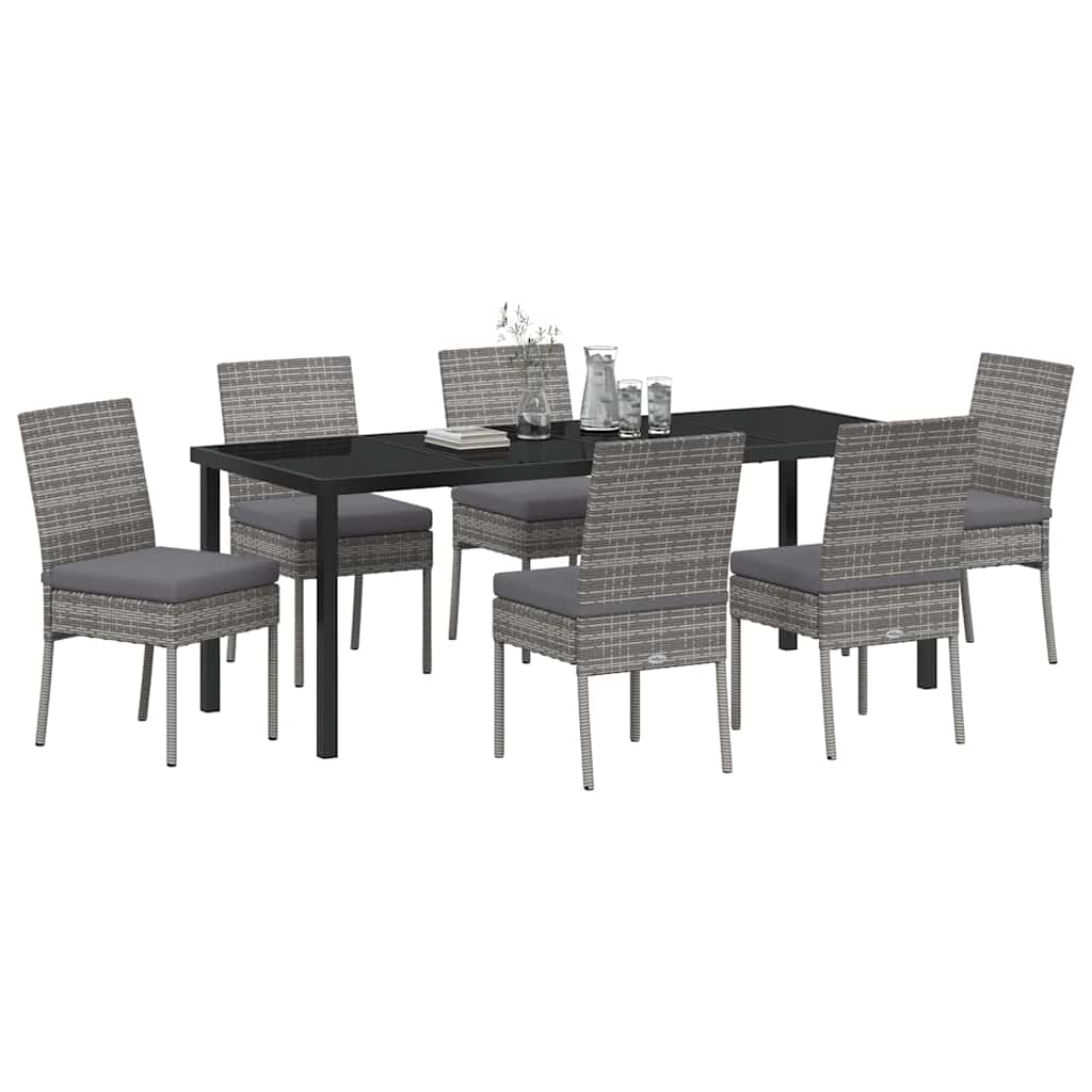 Set da Pranzo per Giardino 7 pz Grigio