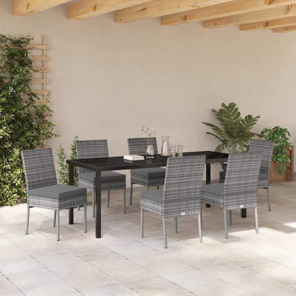 Set da Pranzo per Giardino 7 pz Grigio