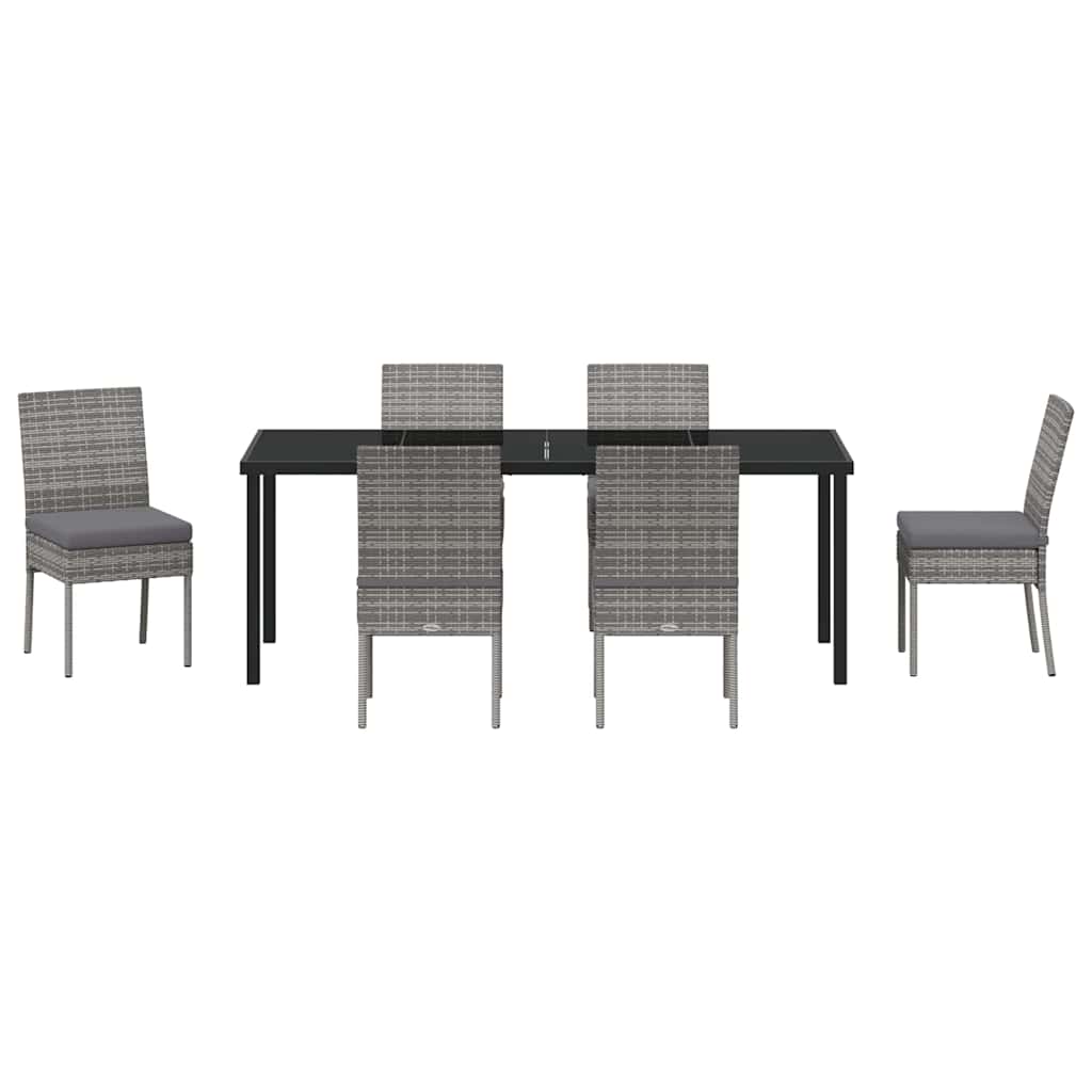 Set da Pranzo per Giardino 7 pz Grigio