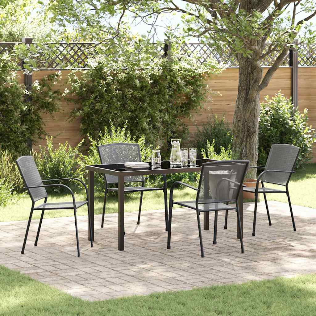 Set da Pranzo per Giardino 5 pz Antracite