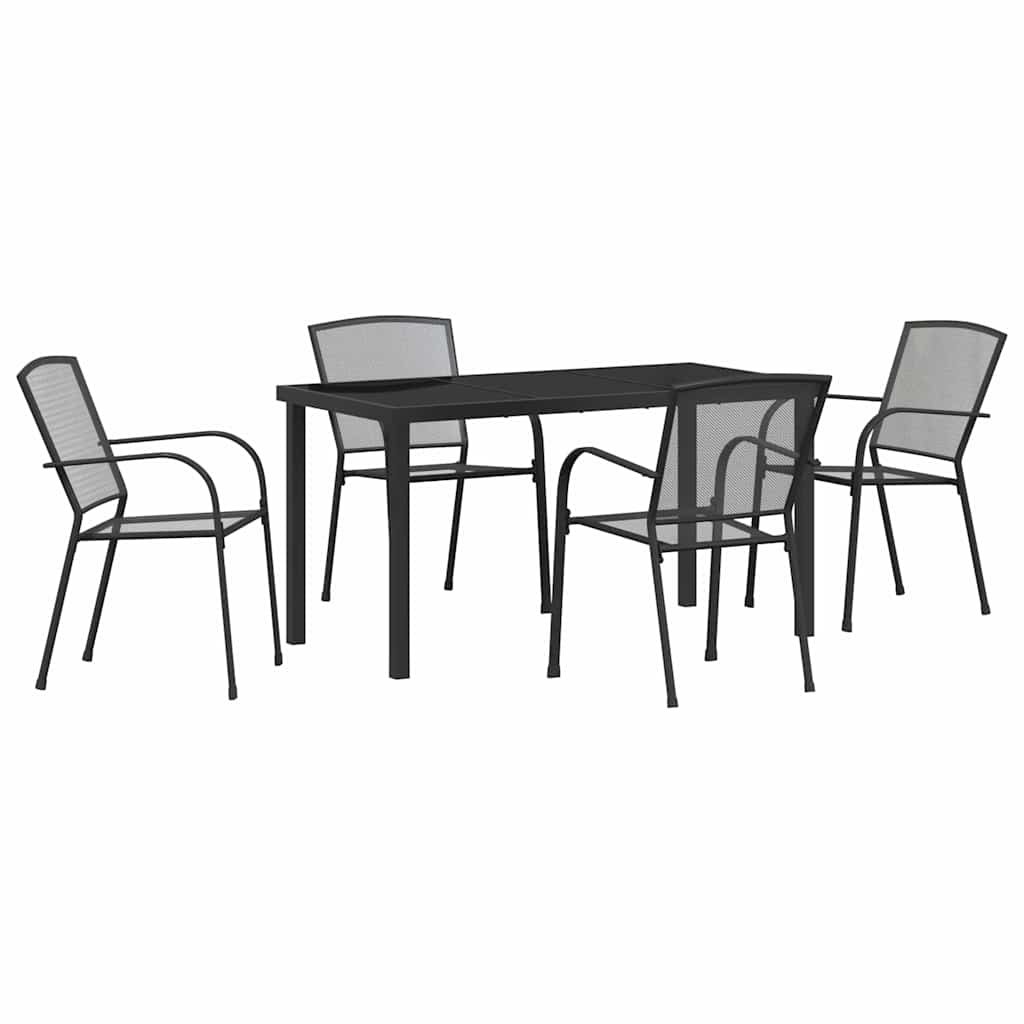 Set da Pranzo per Giardino 5 pz Antracite
